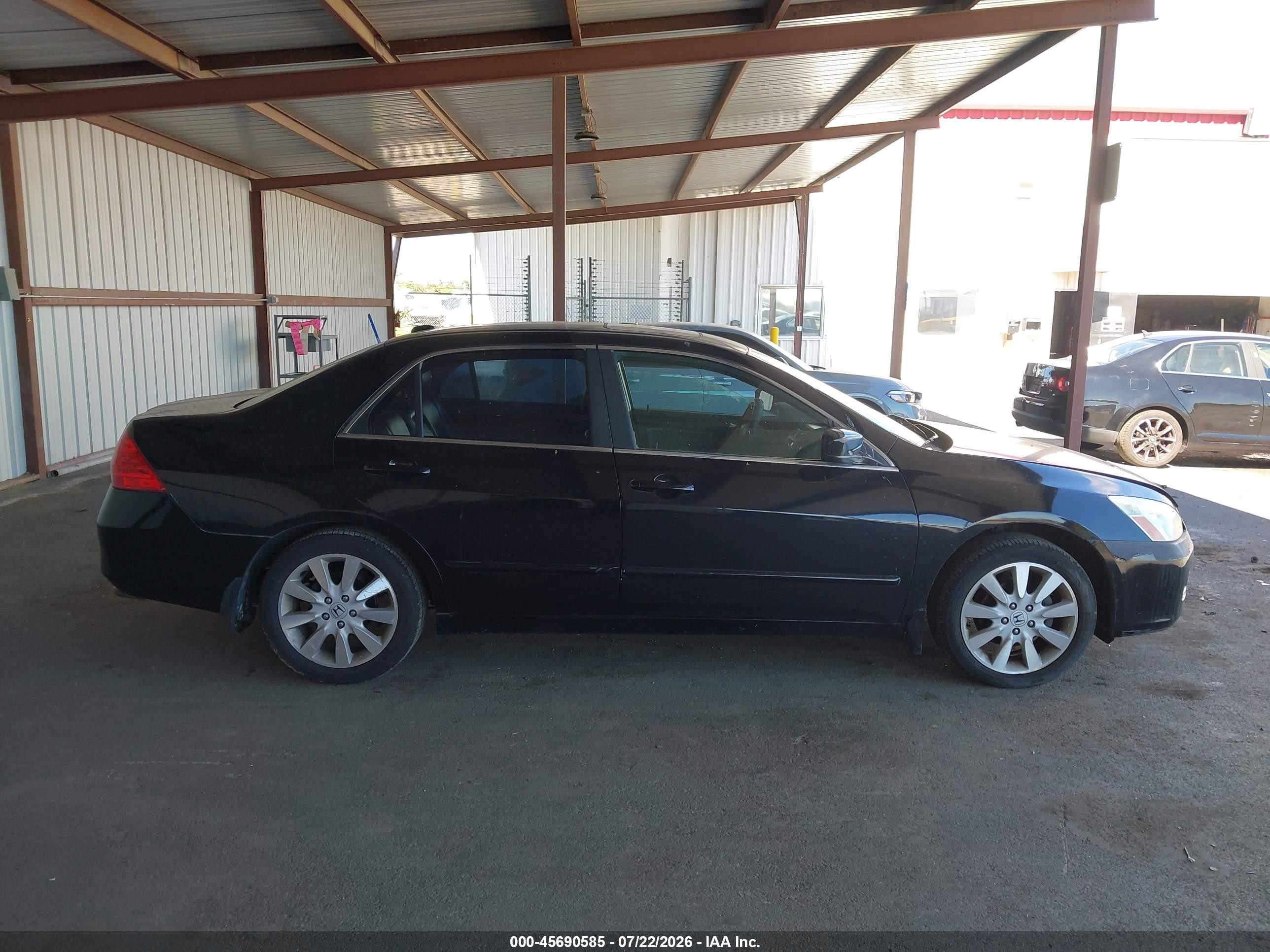 2007 Honda Accord 3.0 Ex Black vin: 1HGCM66807A081928
