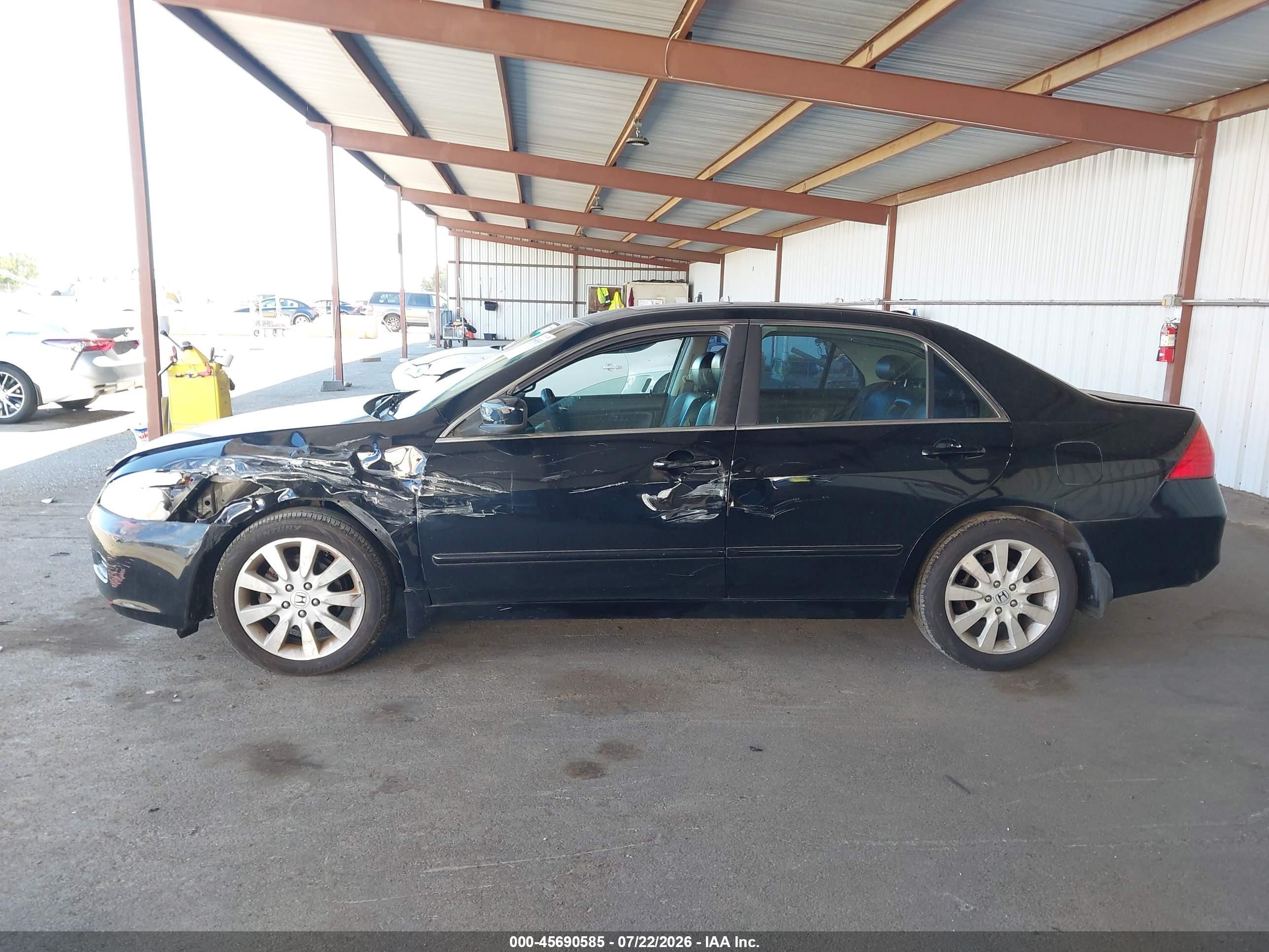 2007 Honda Accord 3.0 Ex Black vin: 1HGCM66807A081928