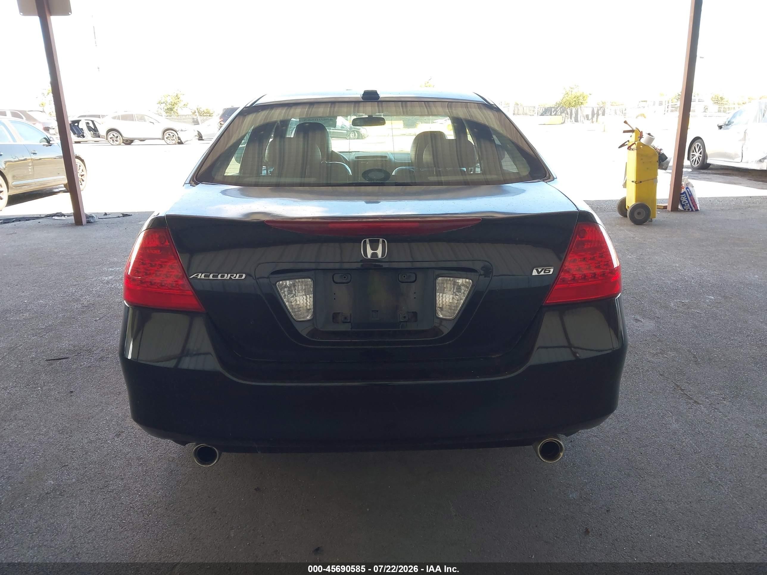 2007 Honda Accord 3.0 Ex Black vin: 1HGCM66807A081928