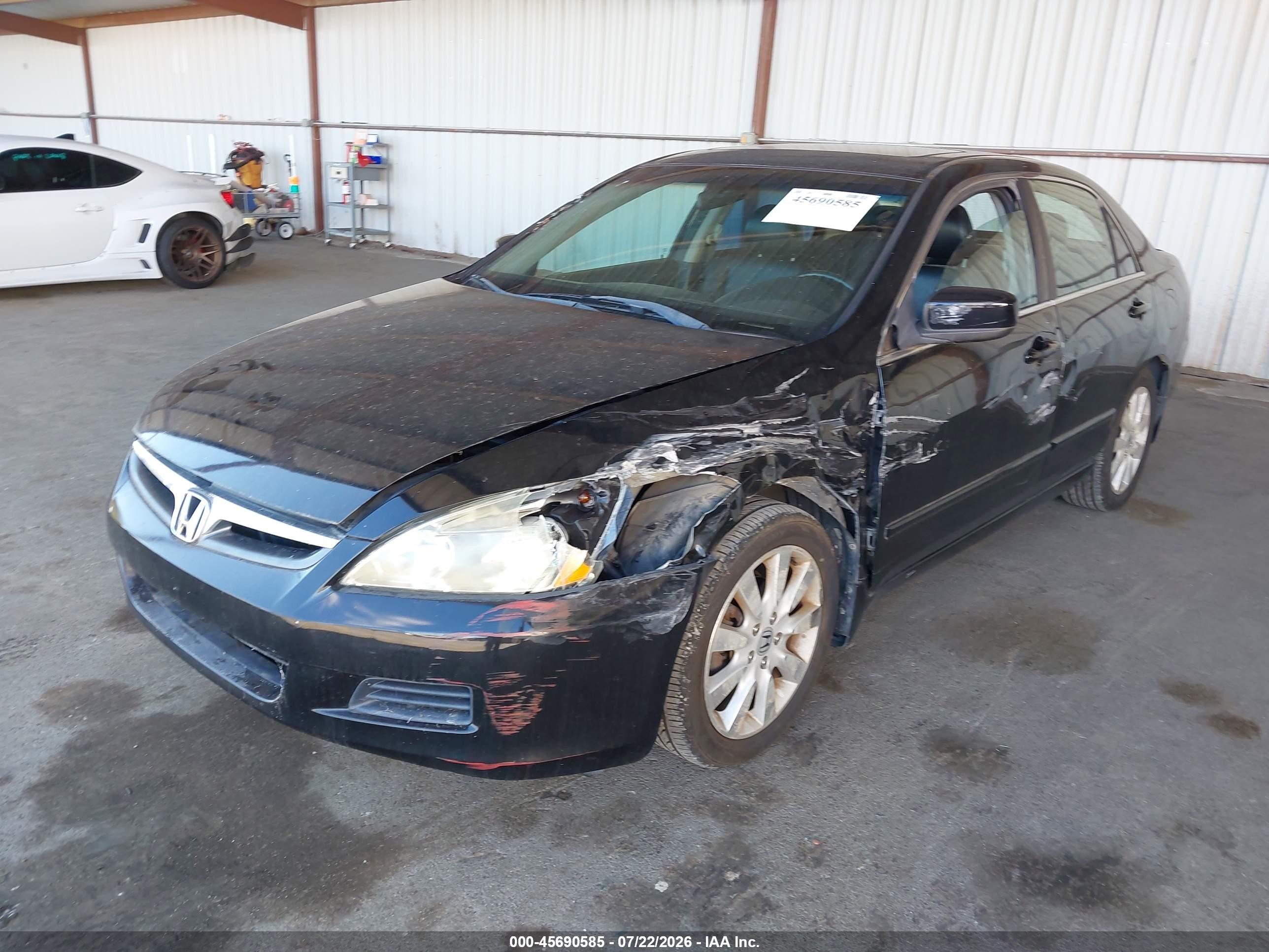 2007 Honda Accord 3.0 Ex Black vin: 1HGCM66807A081928