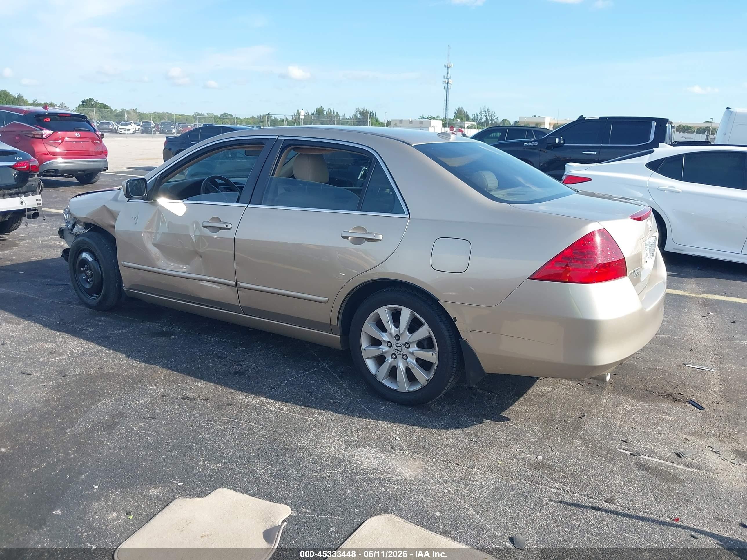 2007 Honda Accord 3.0 Ex Gold vin: 1HGCM66817A041258