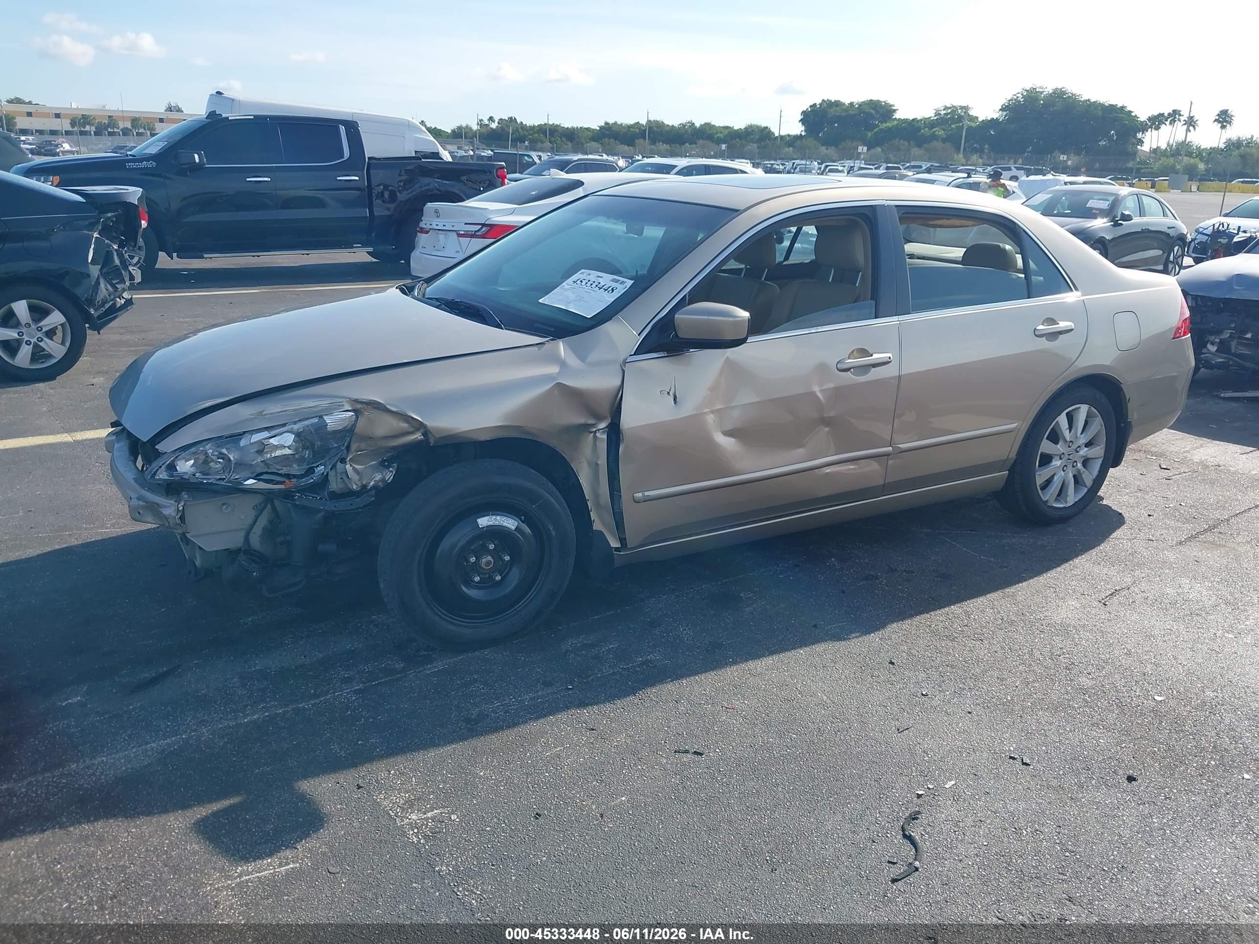 2007 Honda Accord 3.0 Ex Gold vin: 1HGCM66817A041258