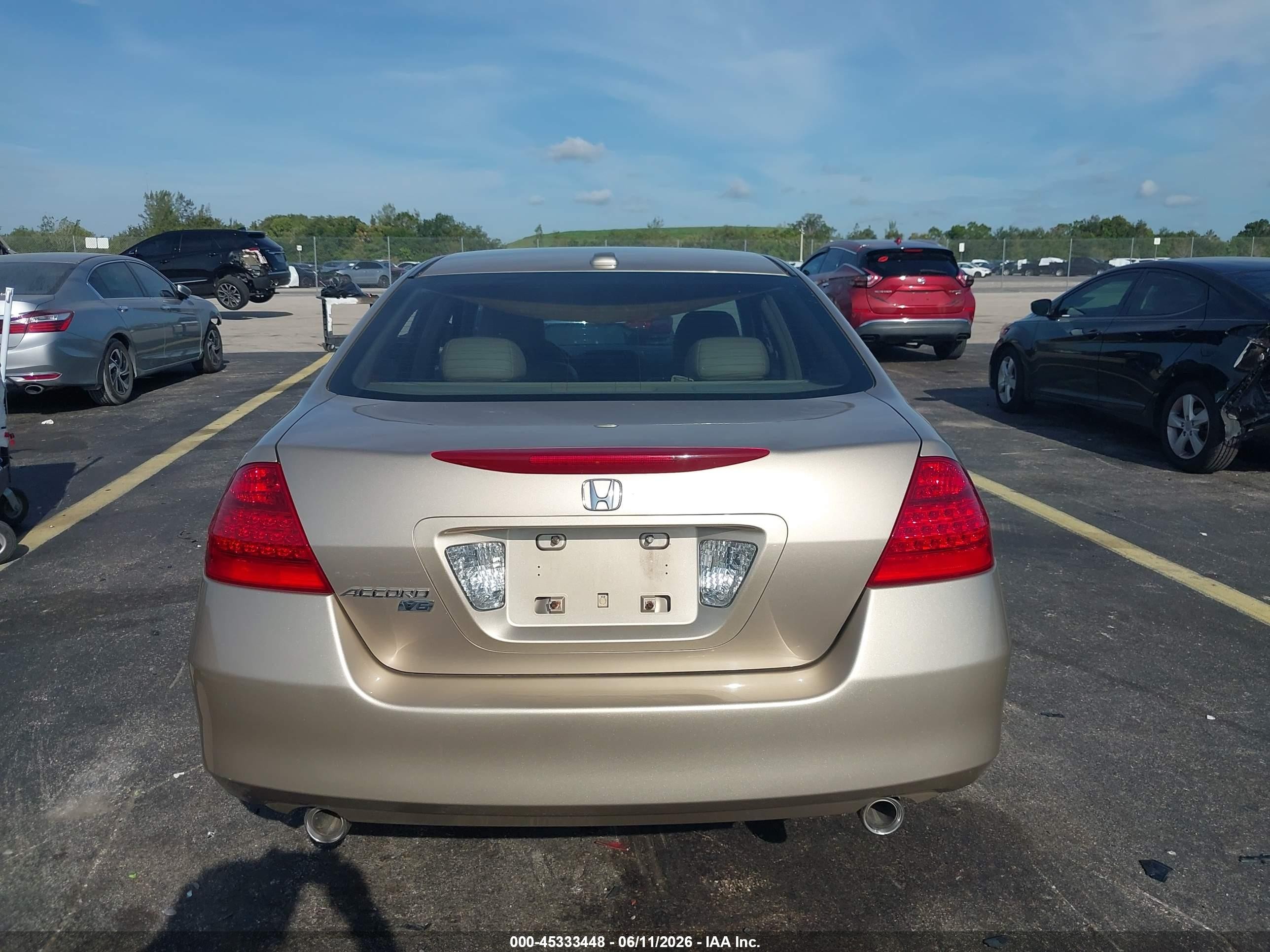 2007 Honda Accord 3.0 Ex Gold vin: 1HGCM66817A041258