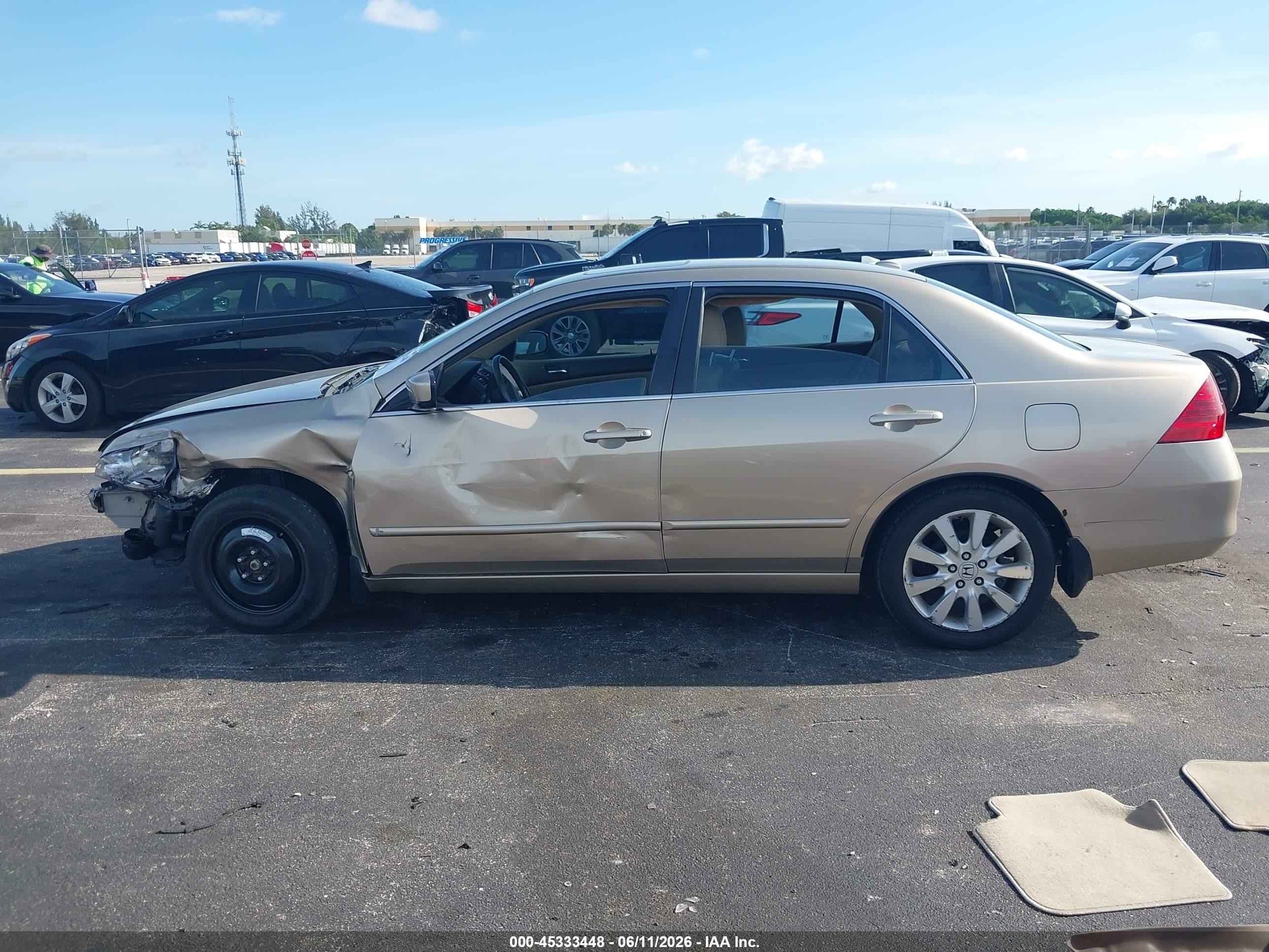 2007 Honda Accord 3.0 Ex Gold vin: 1HGCM66817A041258