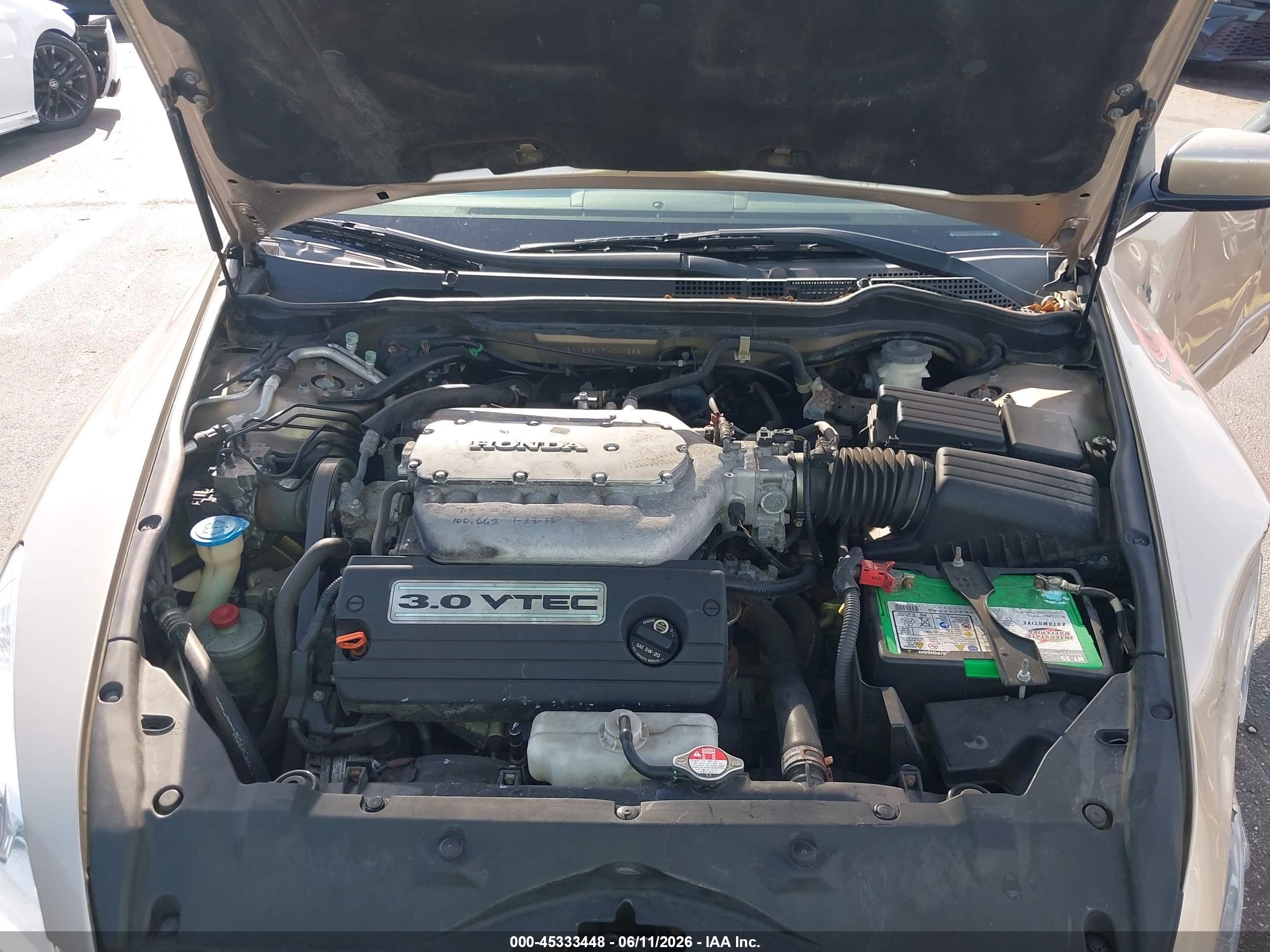2007 Honda Accord 3.0 Ex Gold vin: 1HGCM66817A041258