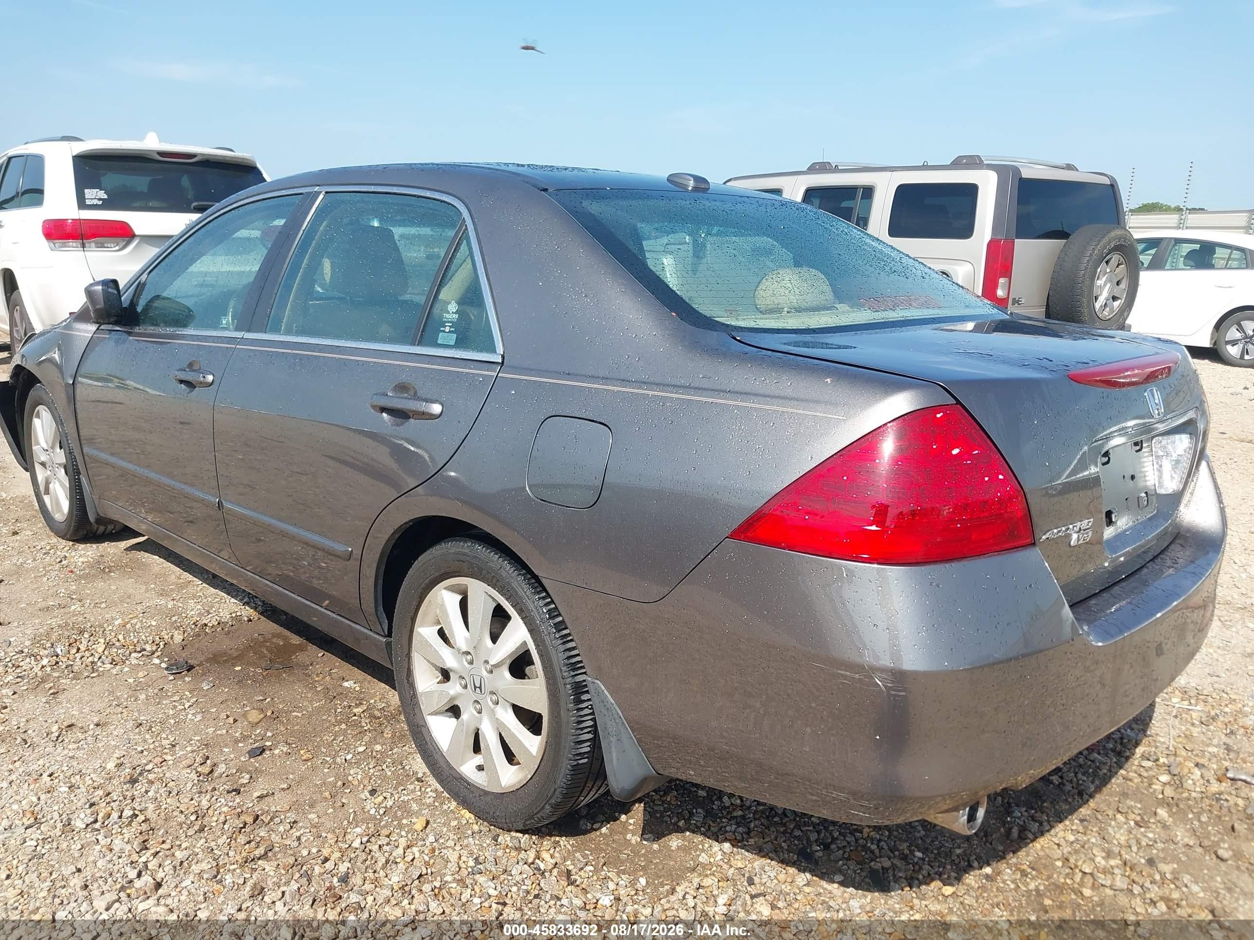 2007 Honda Accord 3.0 Ex Gray vin: 1HGCM66817A060666