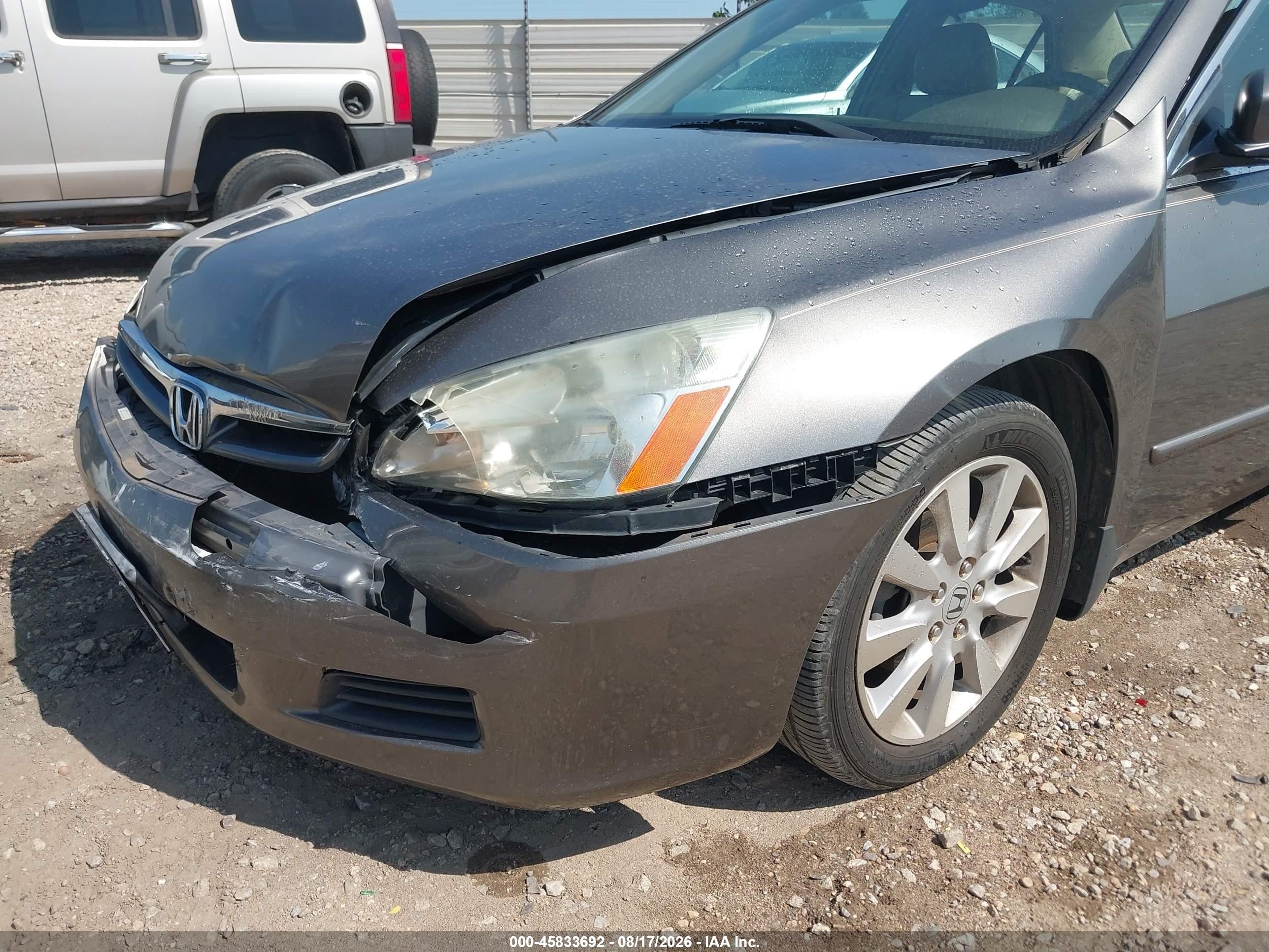 2007 Honda Accord 3.0 Ex Gray vin: 1HGCM66817A060666