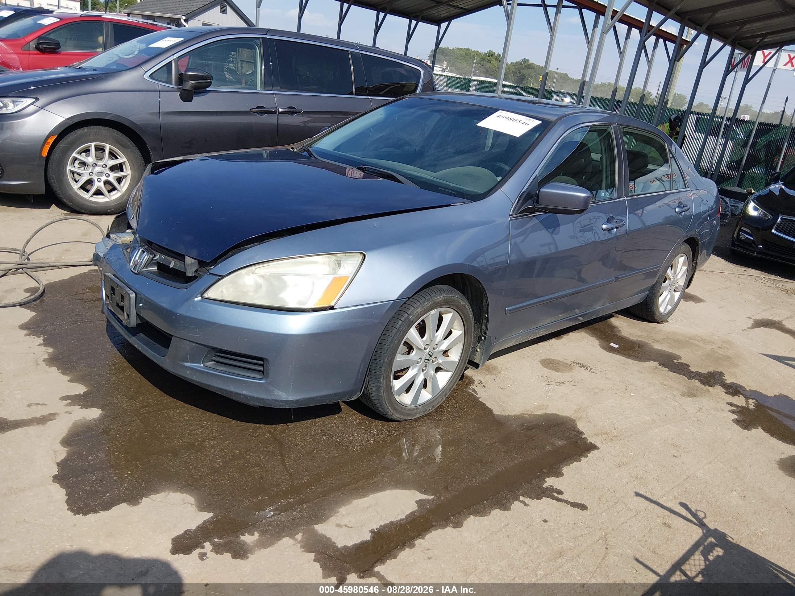 2007 Honda Accord 3.0 Ex Blue vin: 1HGCM66827A034321