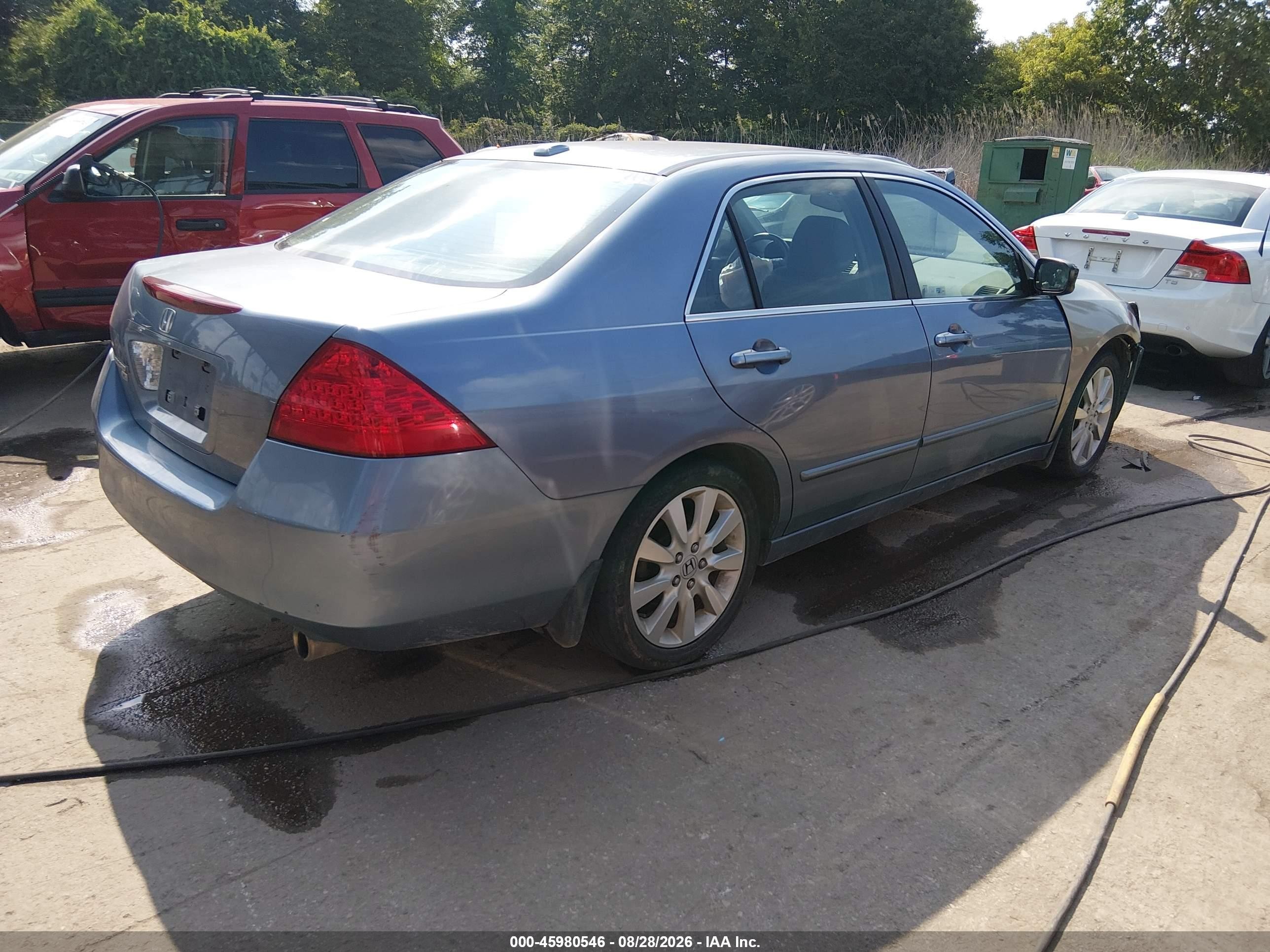 2007 Honda Accord 3.0 Ex Blue vin: 1HGCM66827A034321