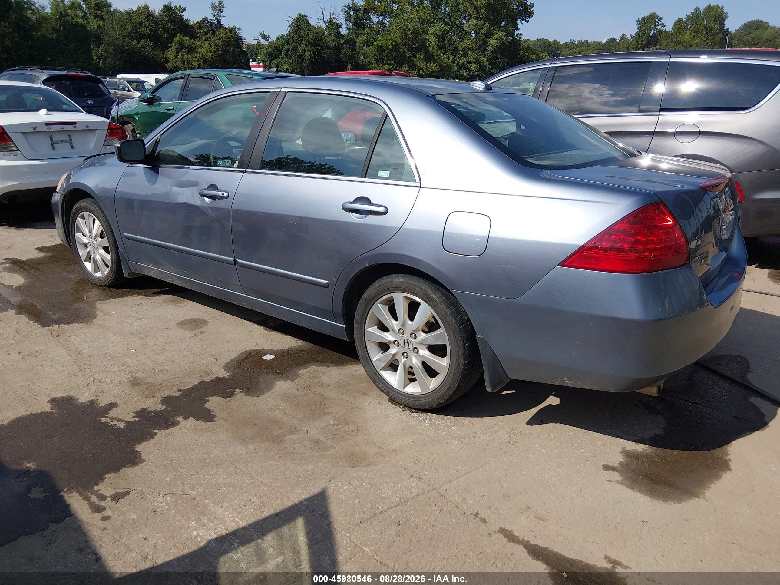 2007 Honda Accord 3.0 Ex Blue vin: 1HGCM66827A034321