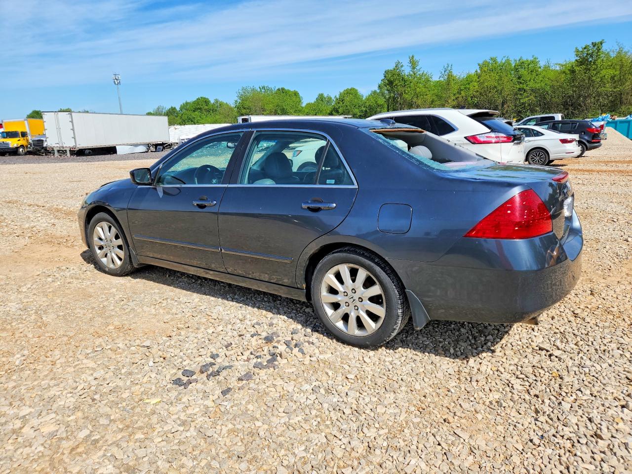 2007 Honda Accord Ex Blue vin: 1HGCM66827A058358