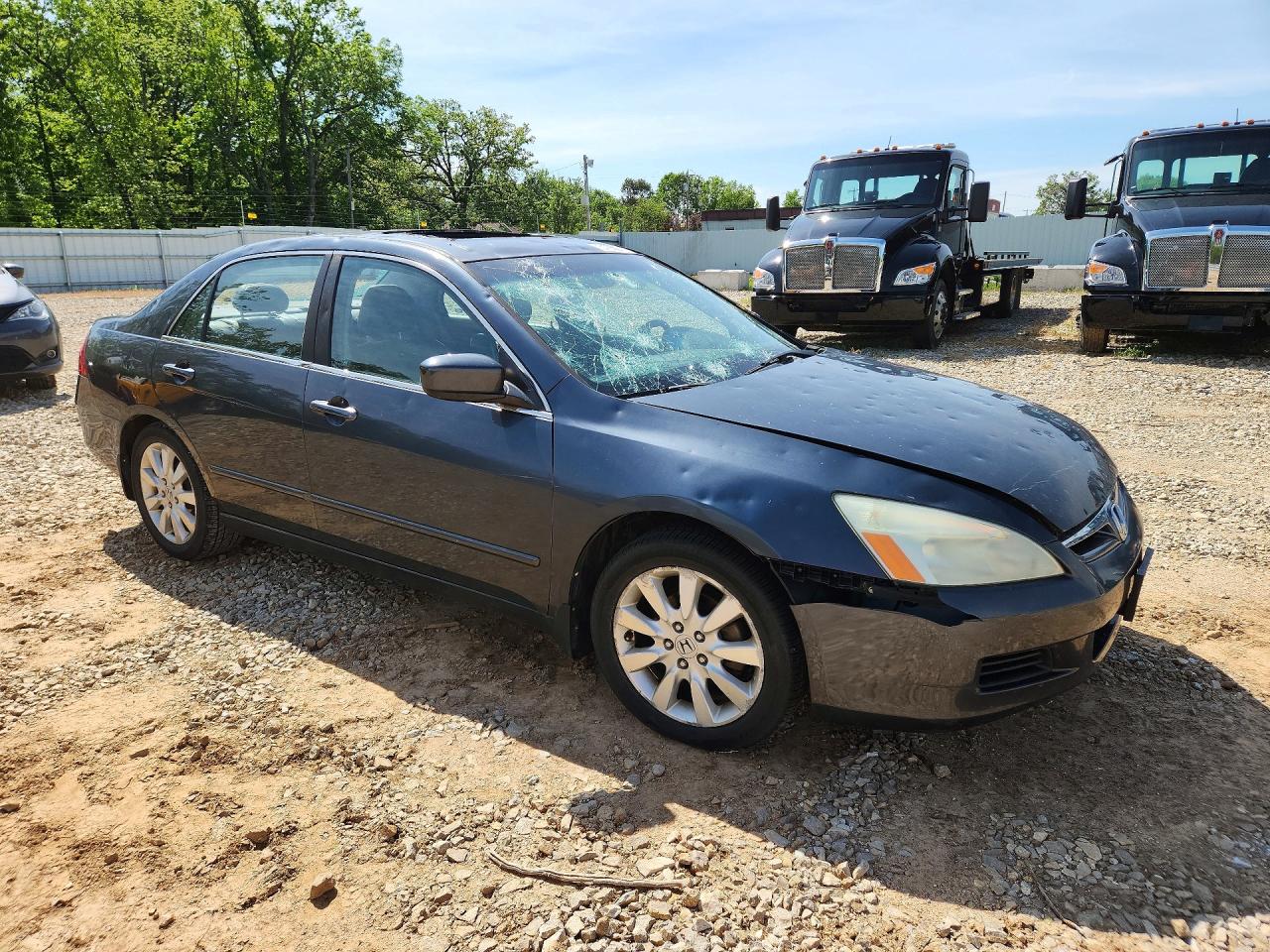 2007 Honda Accord Ex Blue vin: 1HGCM66827A058358