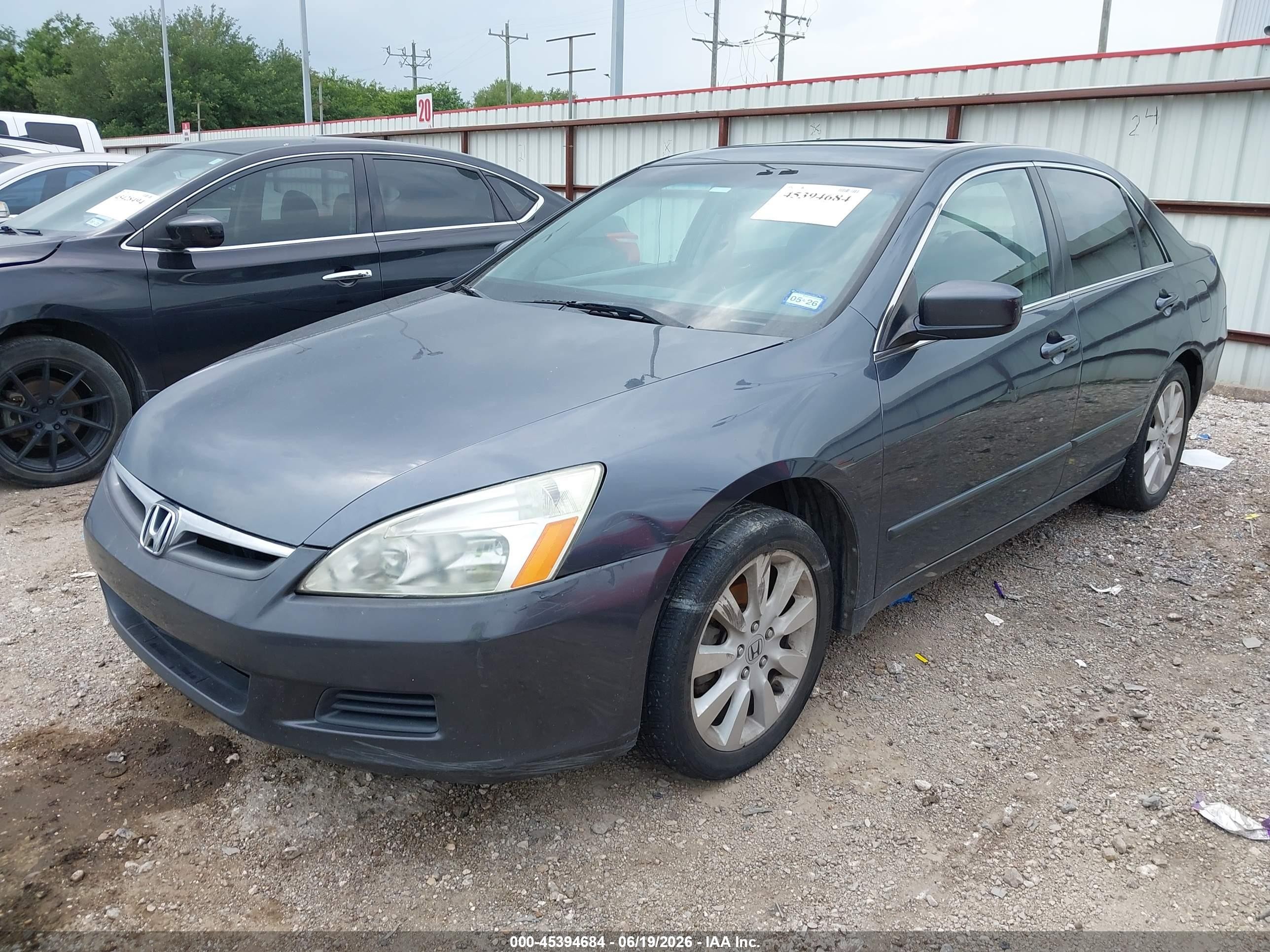 2007 Honda Accord 3.0 Ex Gray vin: 1HGCM66827A099525
