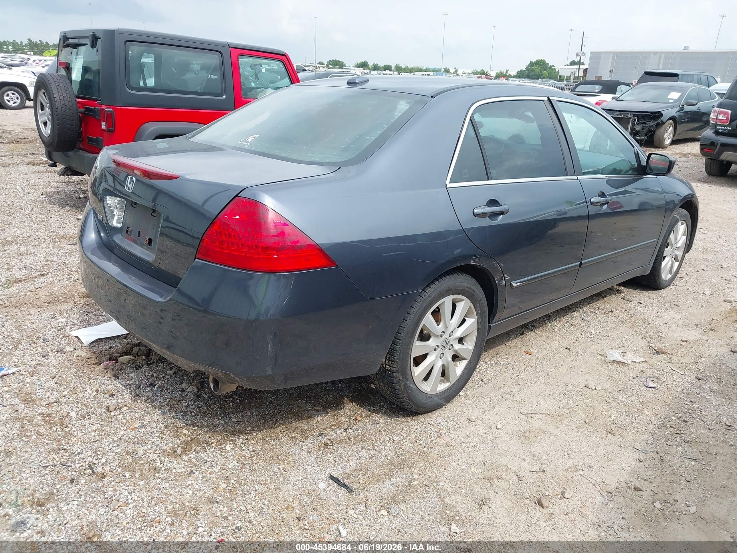 2007 Honda Accord 3.0 Ex Gray vin: 1HGCM66827A099525