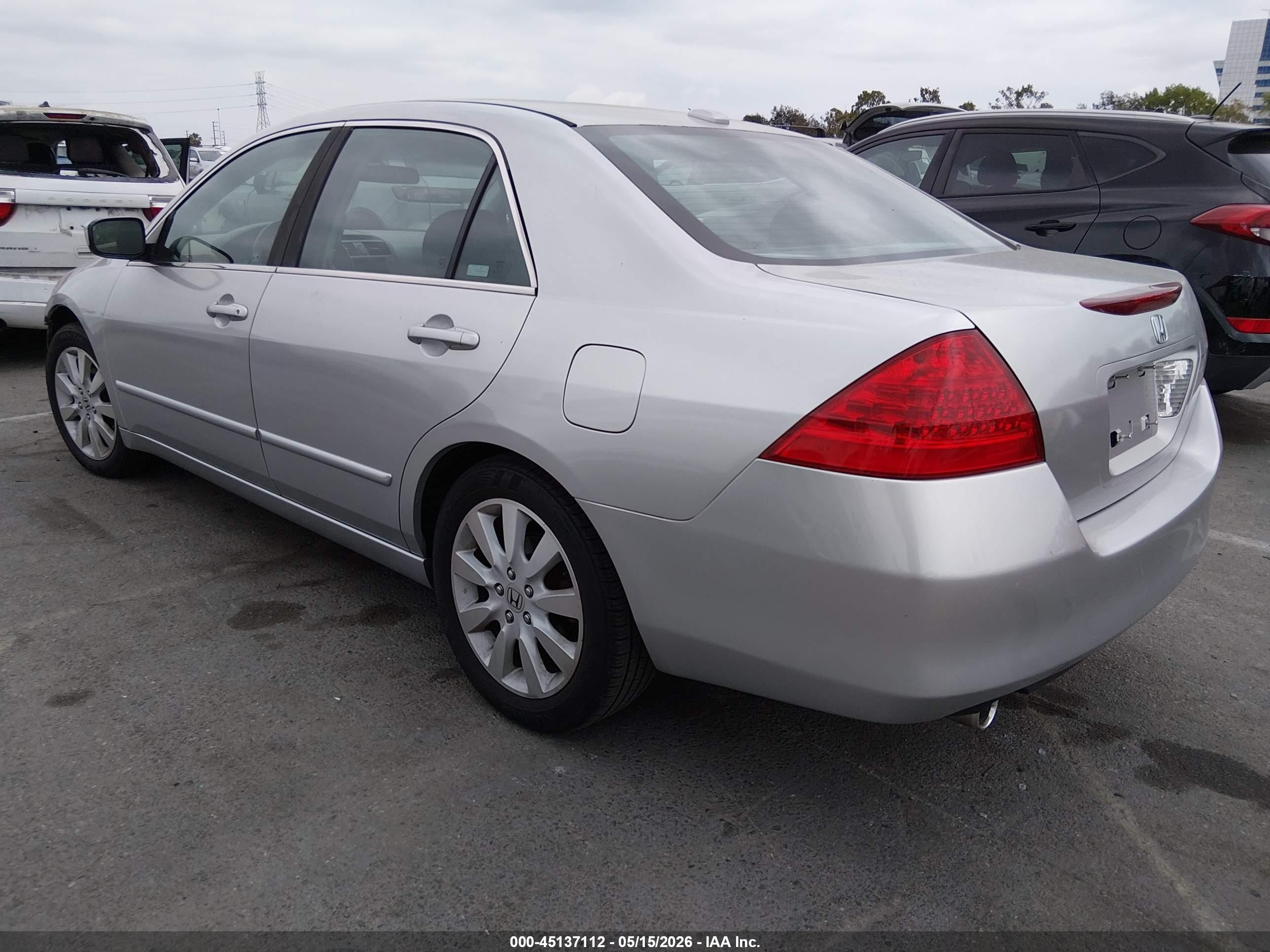 2007 Honda Accord 3.0 Ex Gray vin: 1HGCM66837A045764