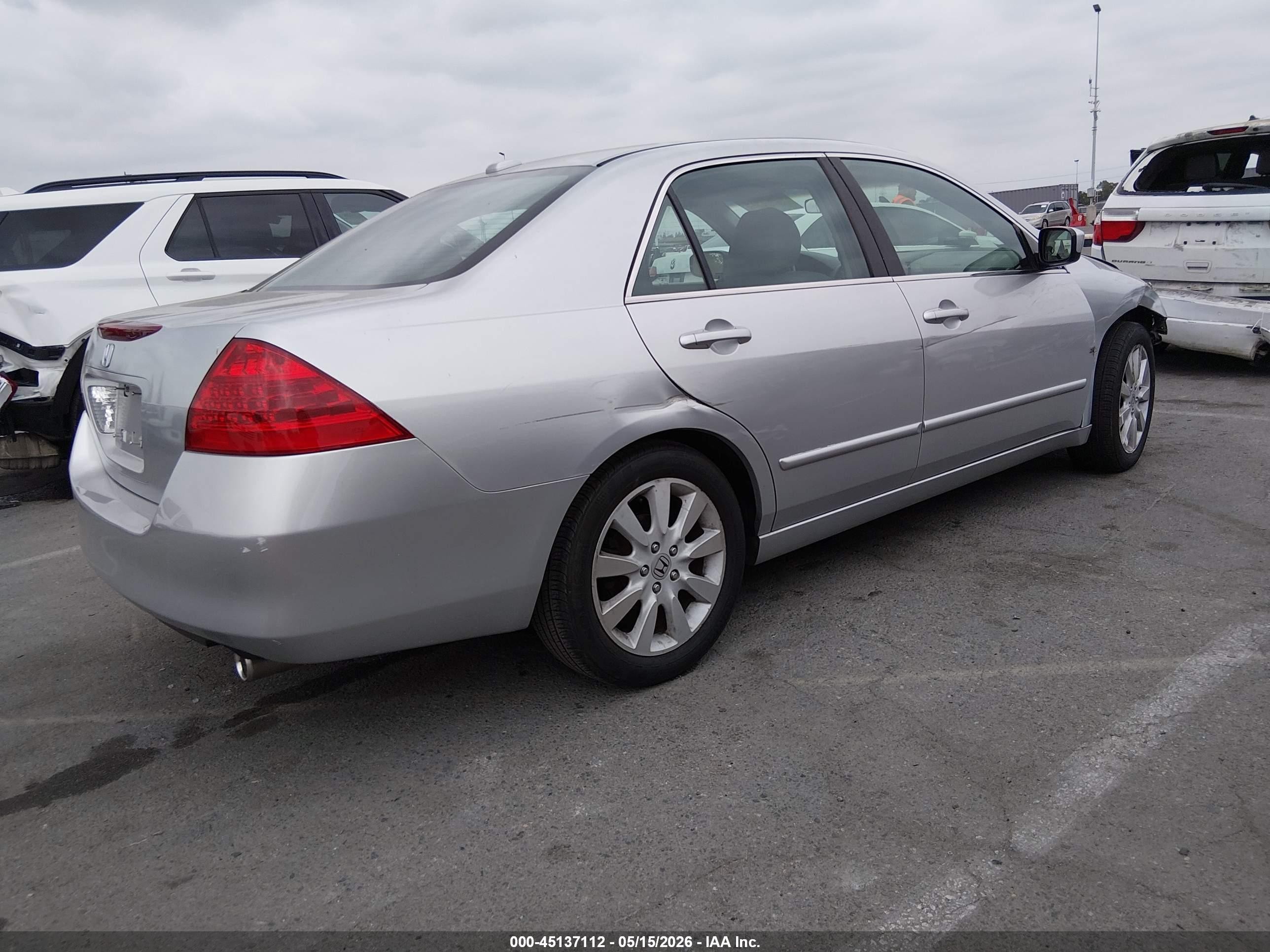 2007 Honda Accord 3.0 Ex Gray vin: 1HGCM66837A045764