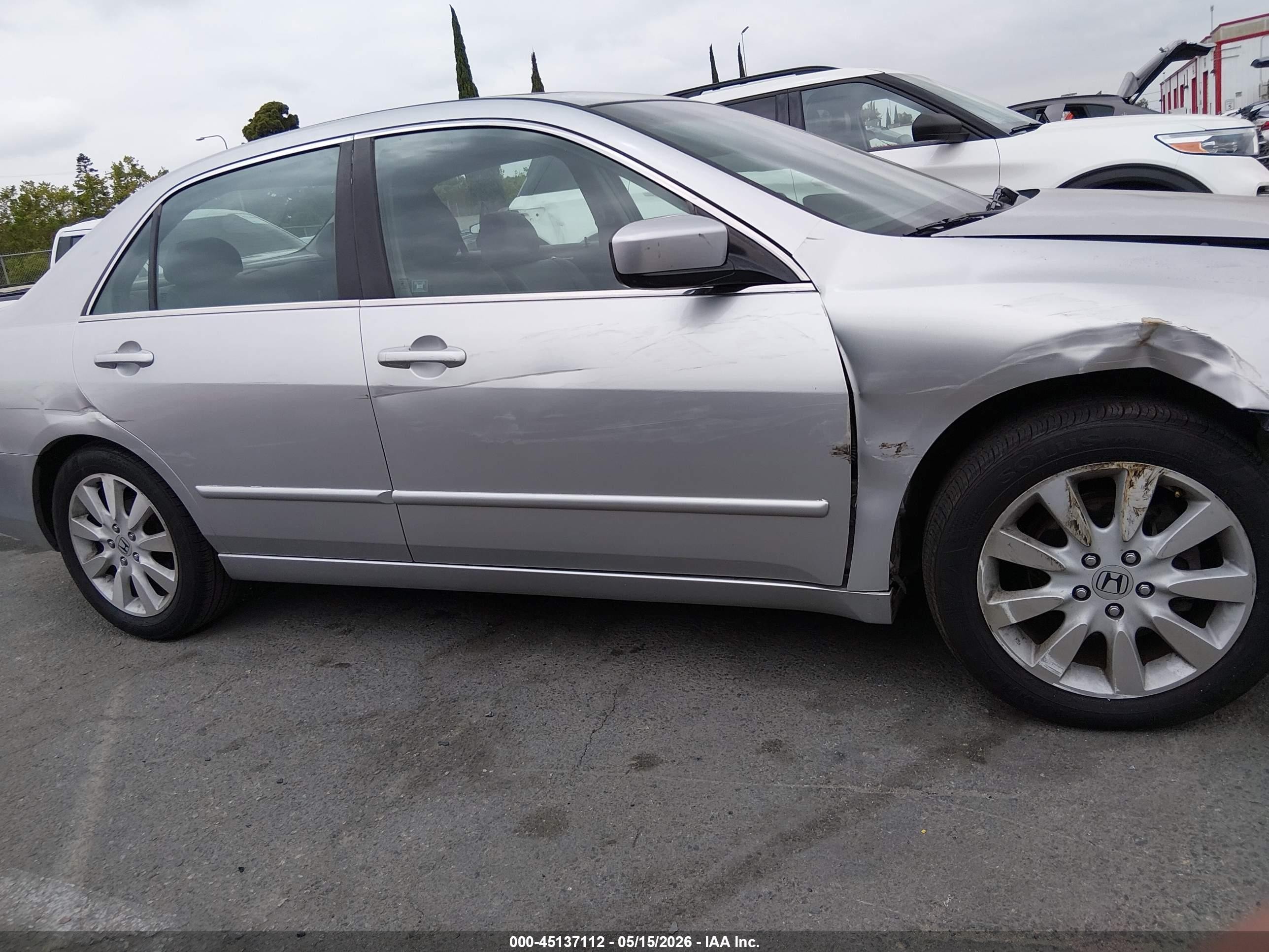 2007 Honda Accord 3.0 Ex Gray vin: 1HGCM66837A045764