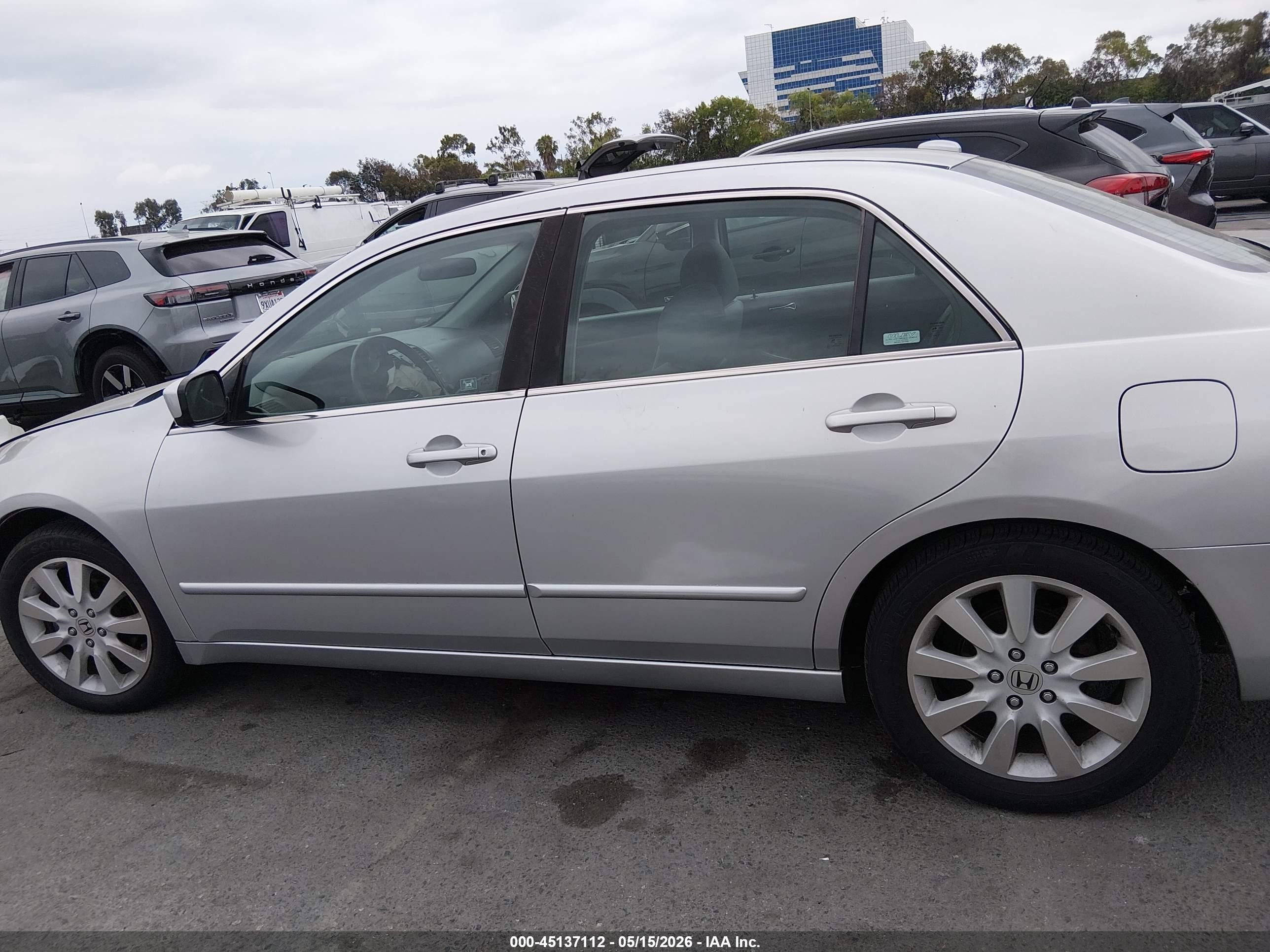2007 Honda Accord 3.0 Ex Gray vin: 1HGCM66837A045764