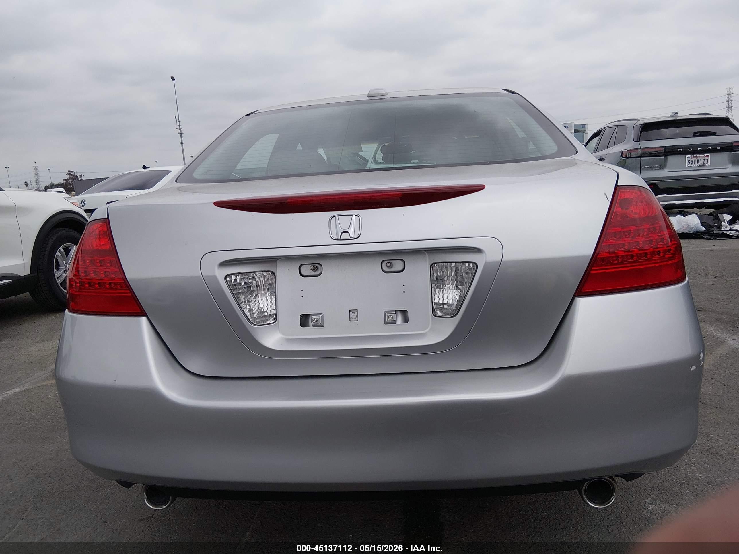 2007 Honda Accord 3.0 Ex Gray vin: 1HGCM66837A045764