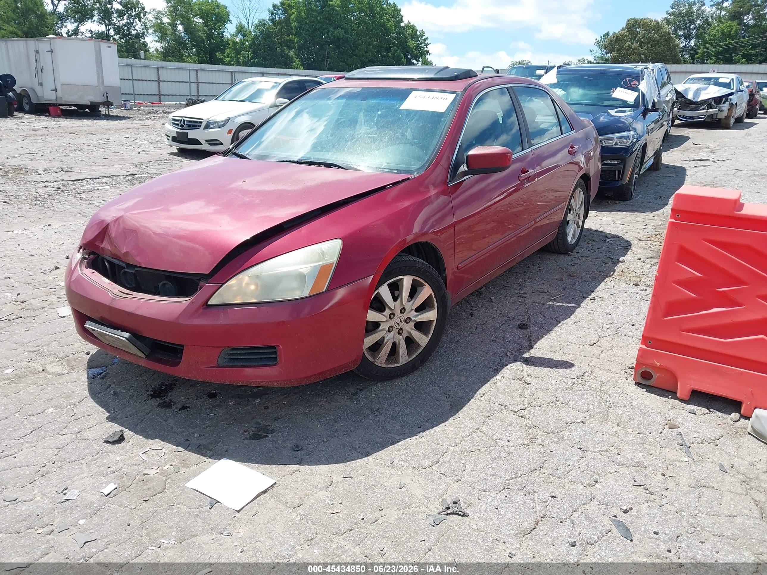 2007 Honda Accord 3.0 Ex Red vin: 1HGCM66837A049331