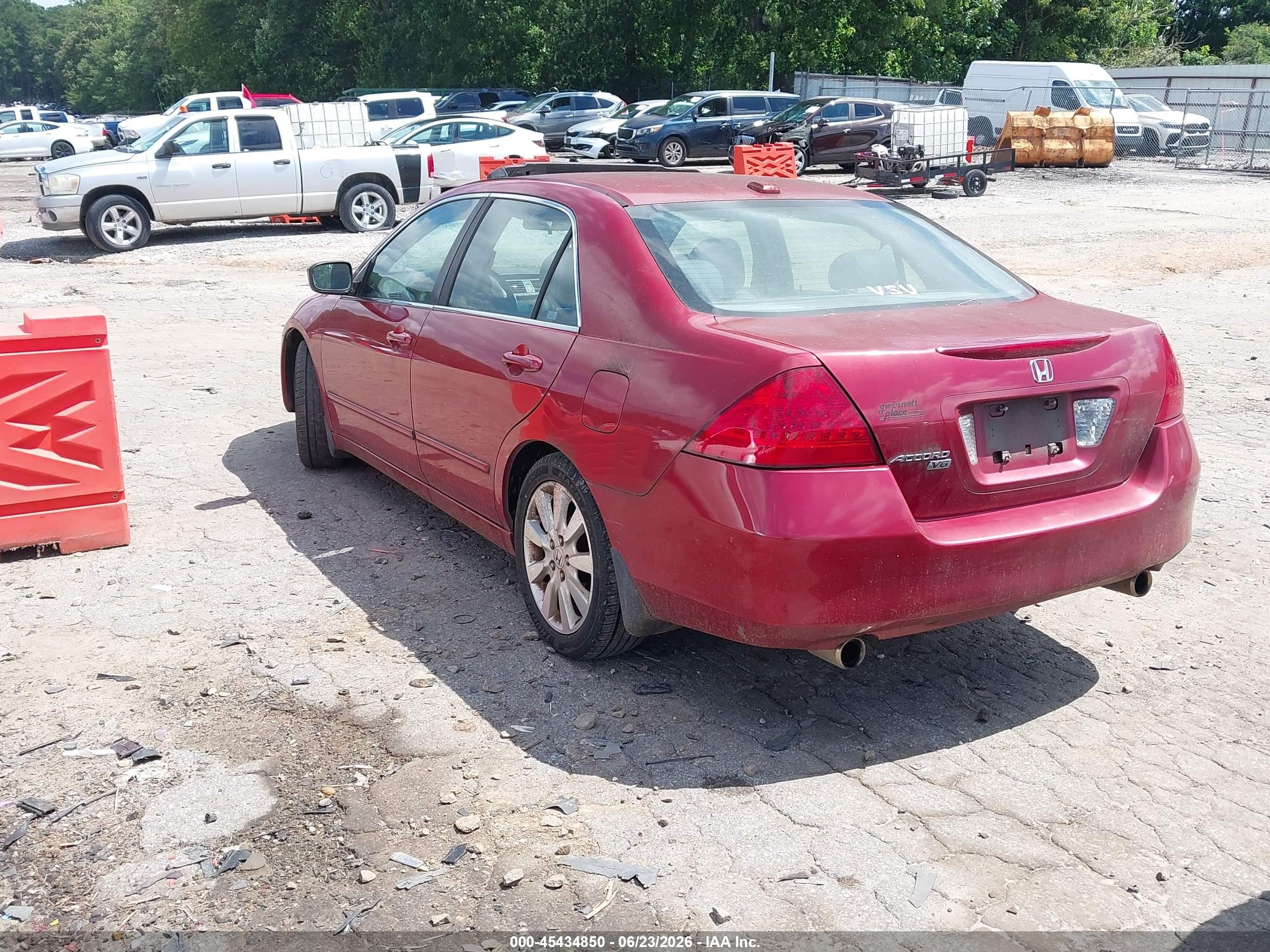 2007 Honda Accord 3.0 Ex Red vin: 1HGCM66837A049331