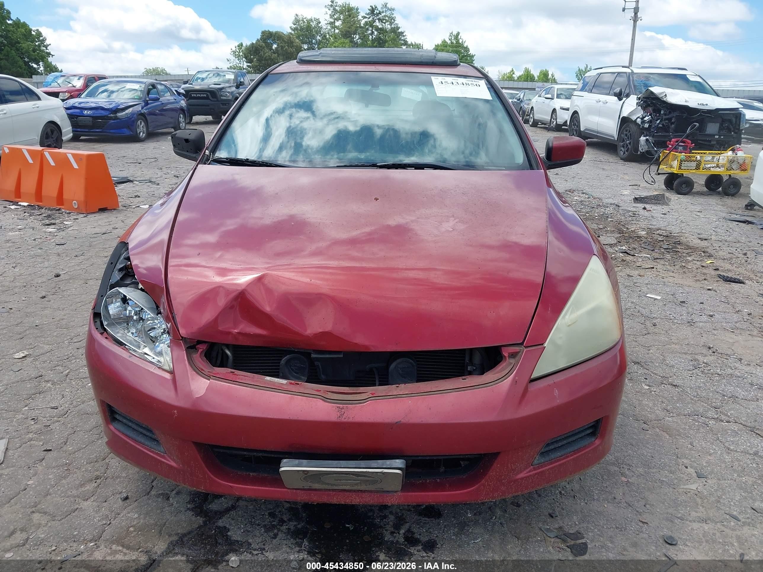 2007 Honda Accord 3.0 Ex Red vin: 1HGCM66837A049331