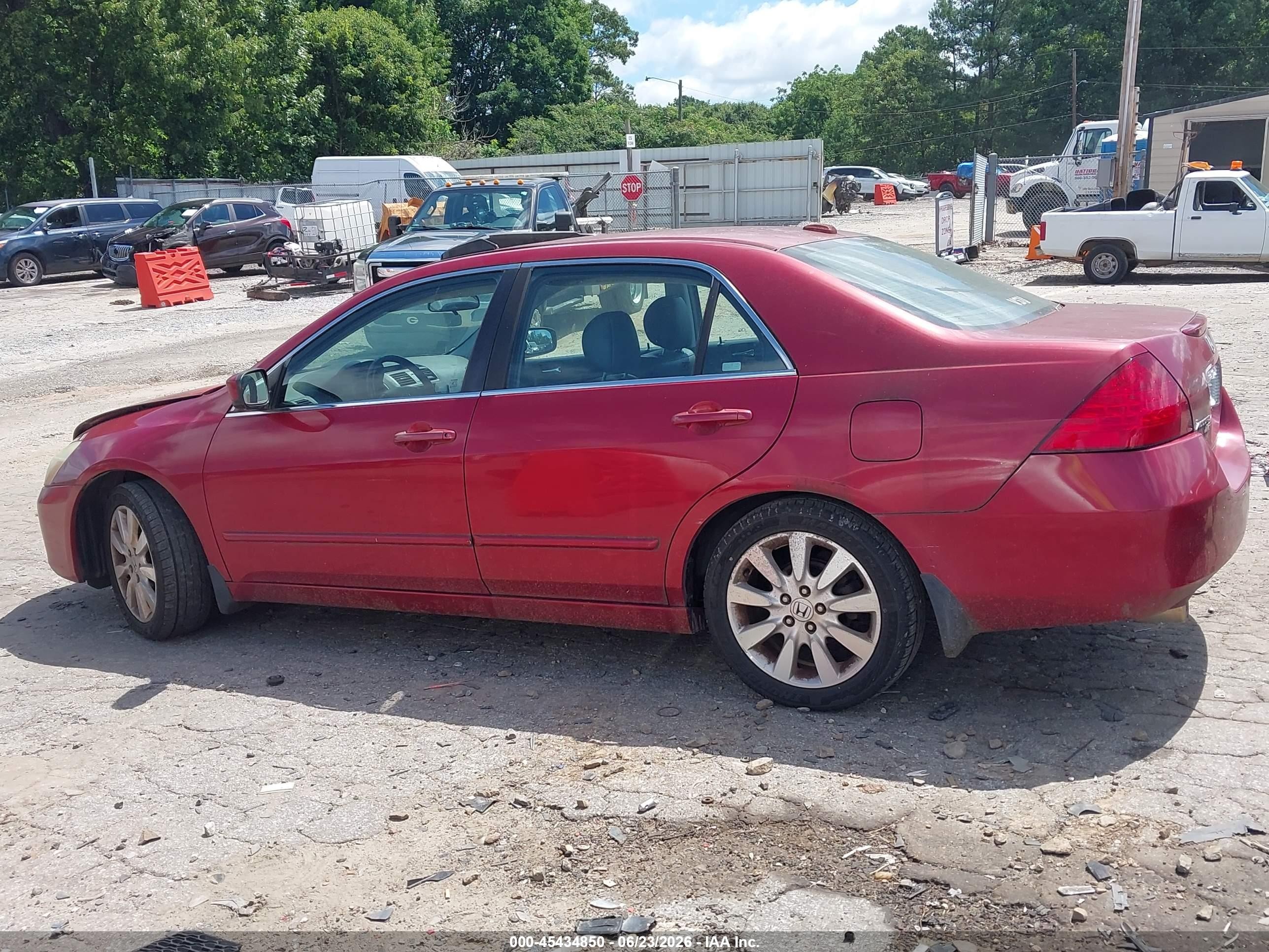 2007 Honda Accord 3.0 Ex Red vin: 1HGCM66837A049331