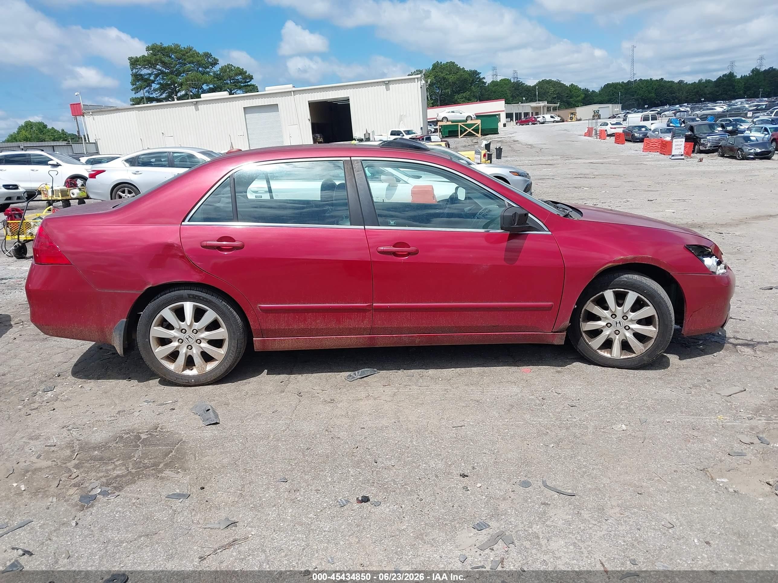 2007 Honda Accord 3.0 Ex Red vin: 1HGCM66837A049331