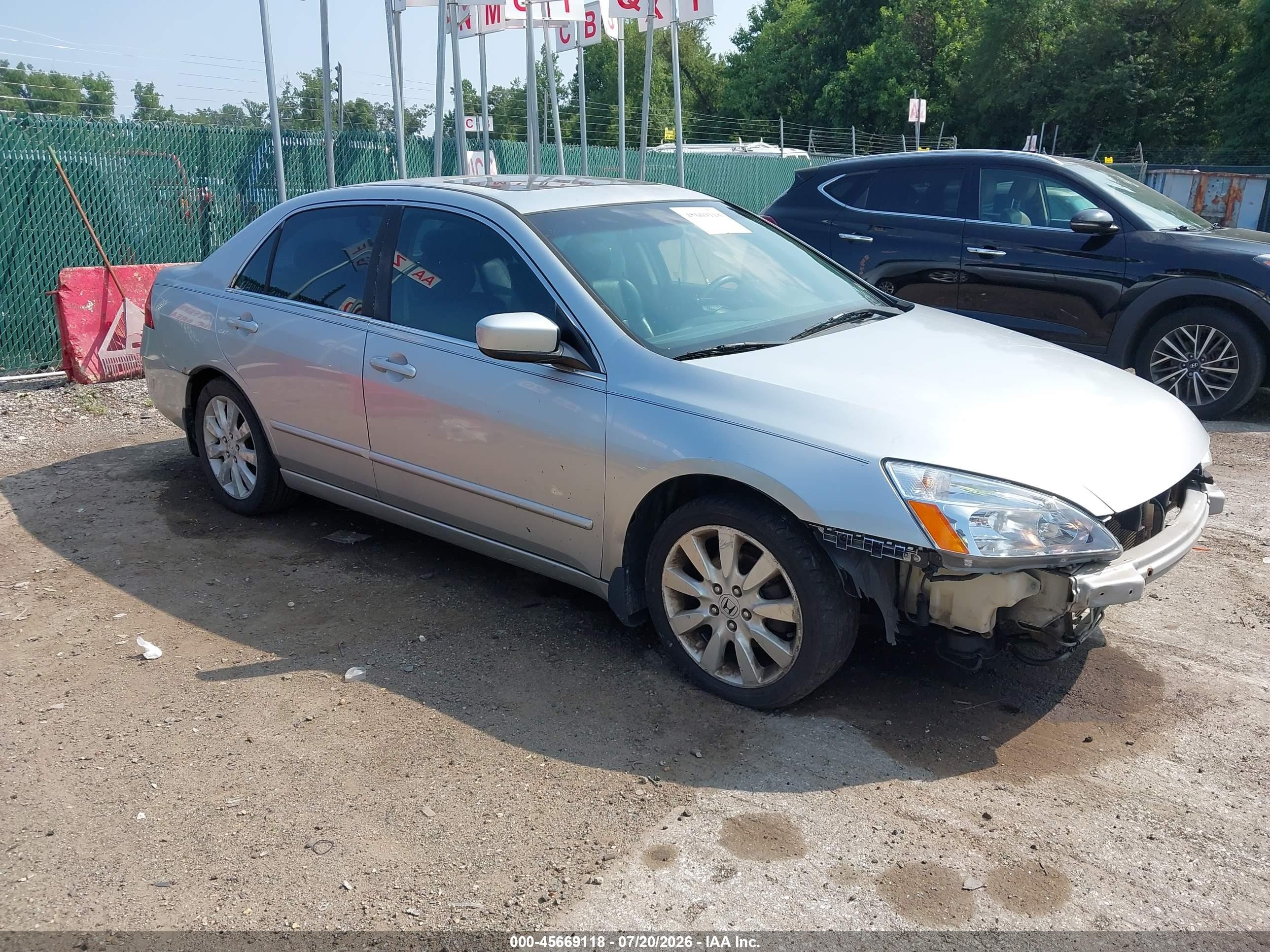 2007 Honda Accord 3.0 Ex Silver vin: 1HGCM66847A057910