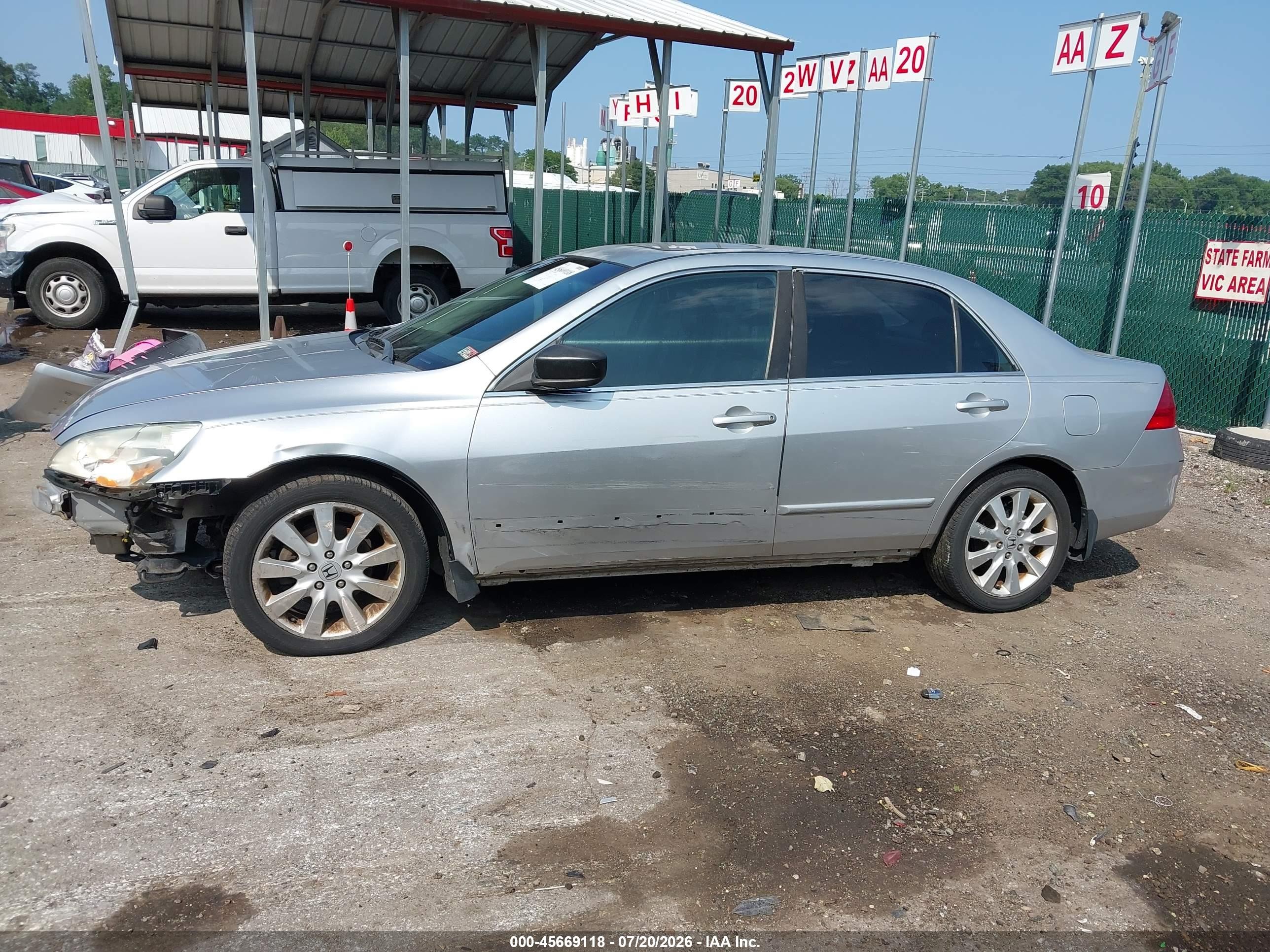 2007 Honda Accord 3.0 Ex Silver vin: 1HGCM66847A057910
