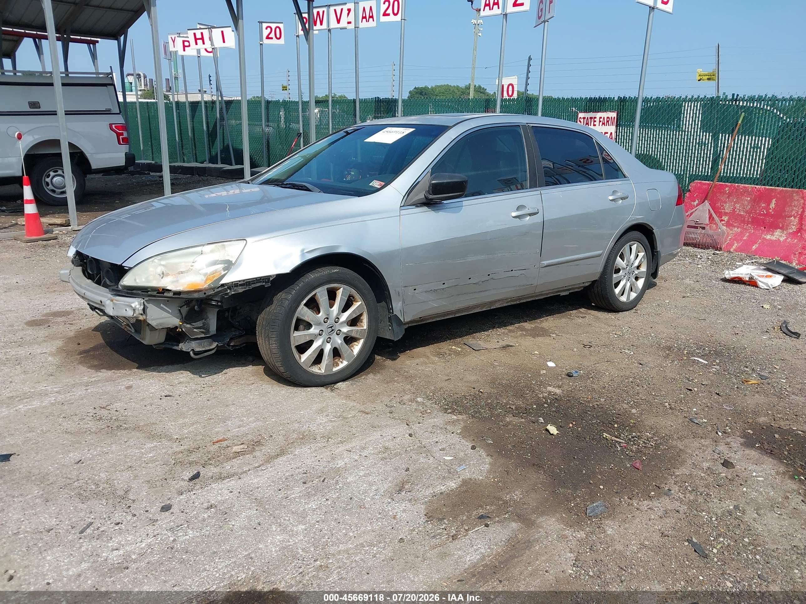 2007 Honda Accord 3.0 Ex Silver vin: 1HGCM66847A057910
