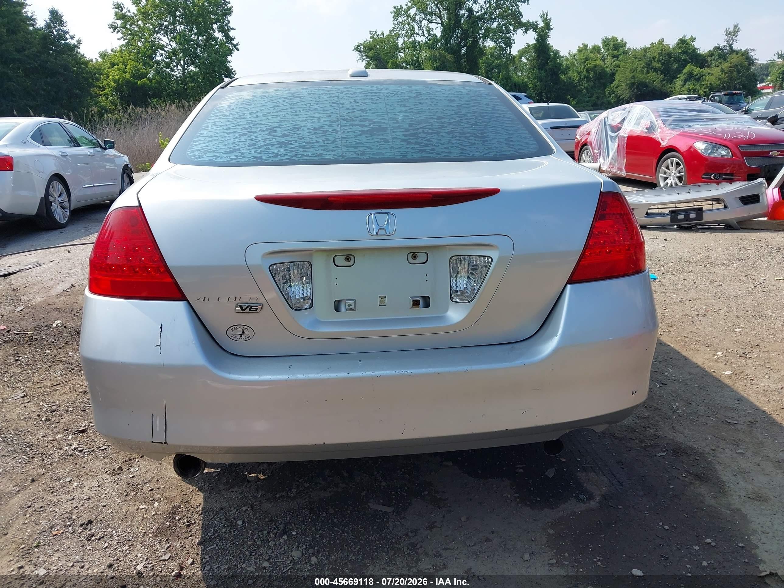 2007 Honda Accord 3.0 Ex Silver vin: 1HGCM66847A057910