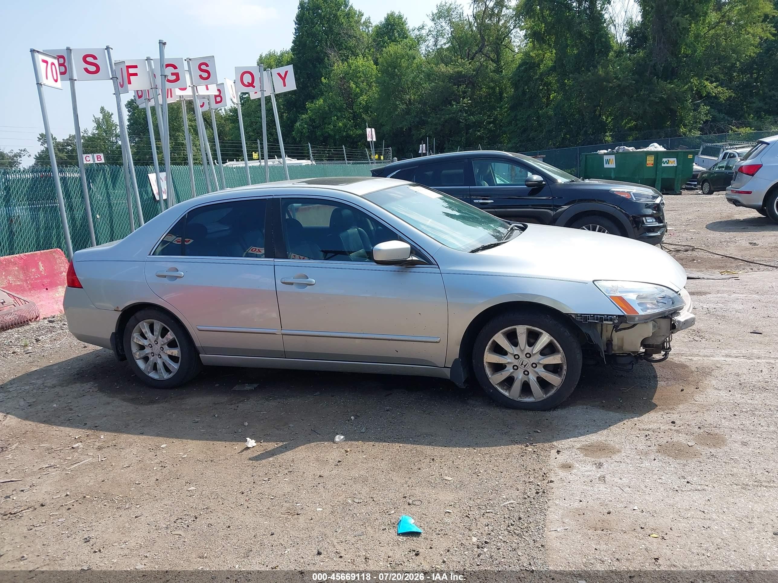 2007 Honda Accord 3.0 Ex Silver vin: 1HGCM66847A057910