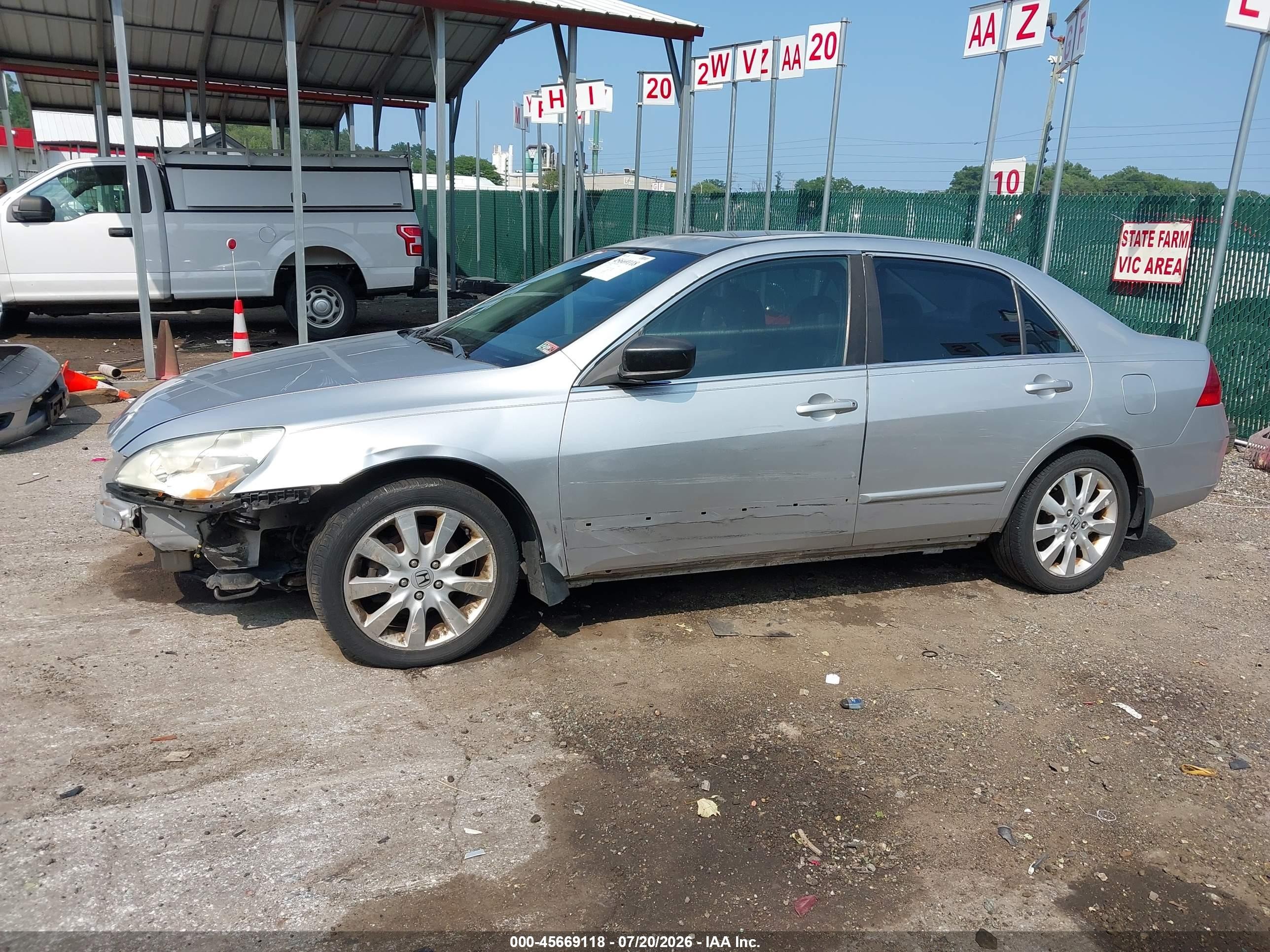 2007 Honda Accord 3.0 Ex Silver vin: 1HGCM66847A057910