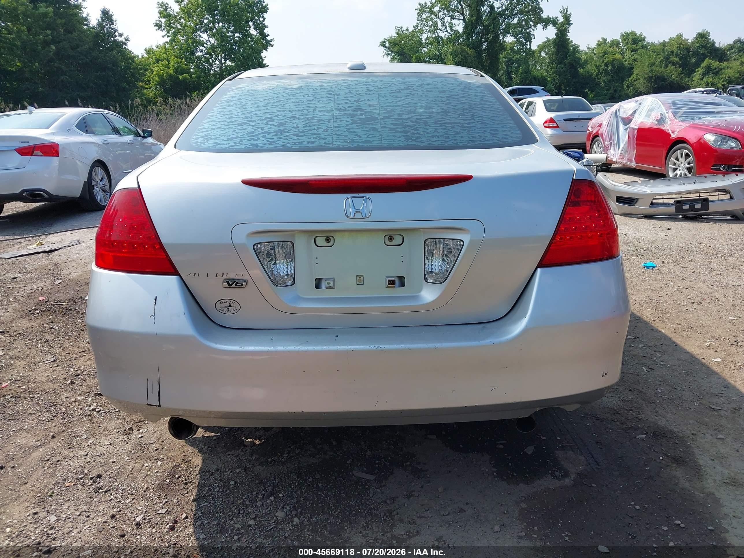 2007 Honda Accord 3.0 Ex Silver vin: 1HGCM66847A057910