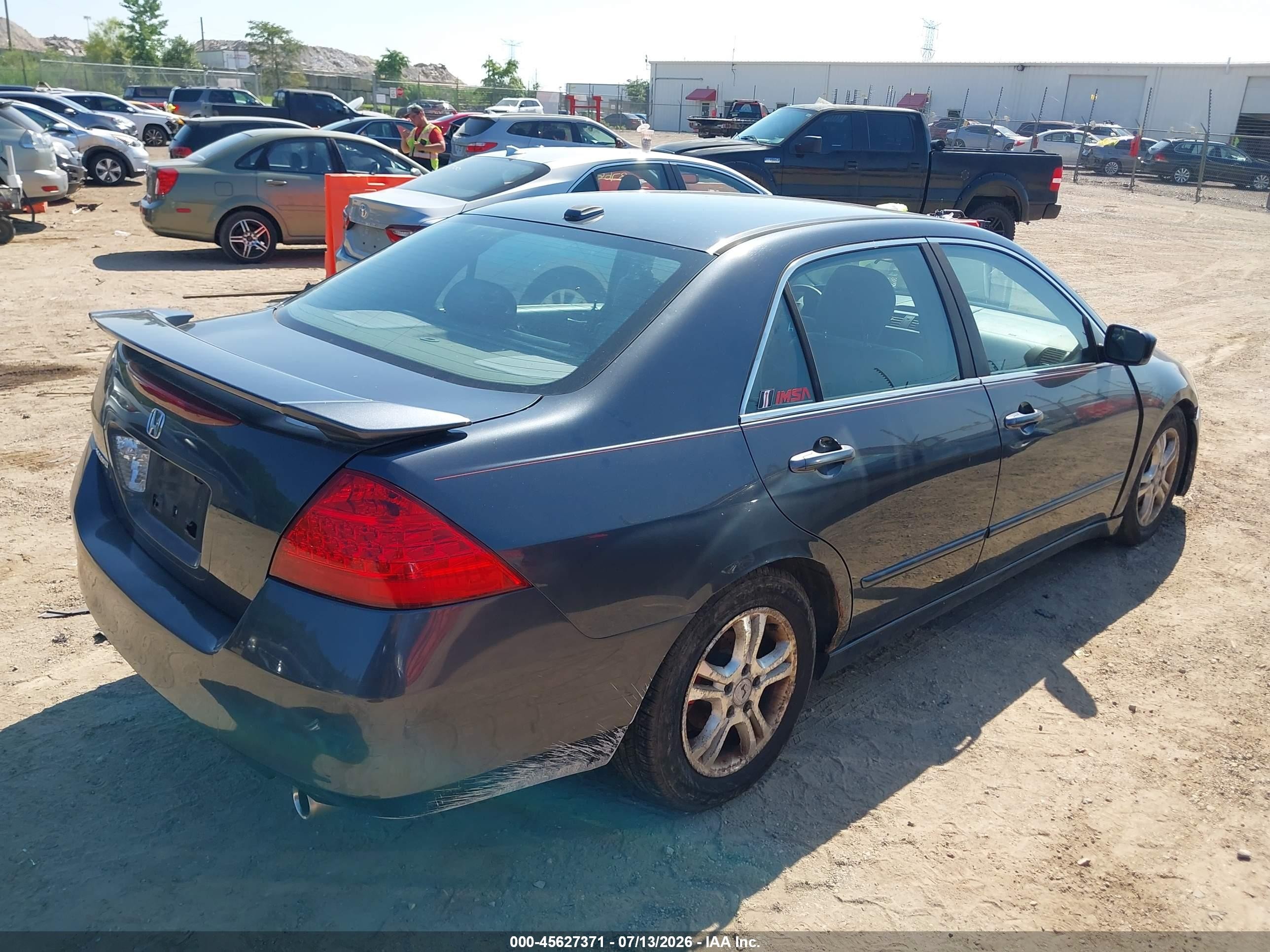 2007 Honda Accord 3.0 Ex Navy vin: 1HGCM66847A082404
