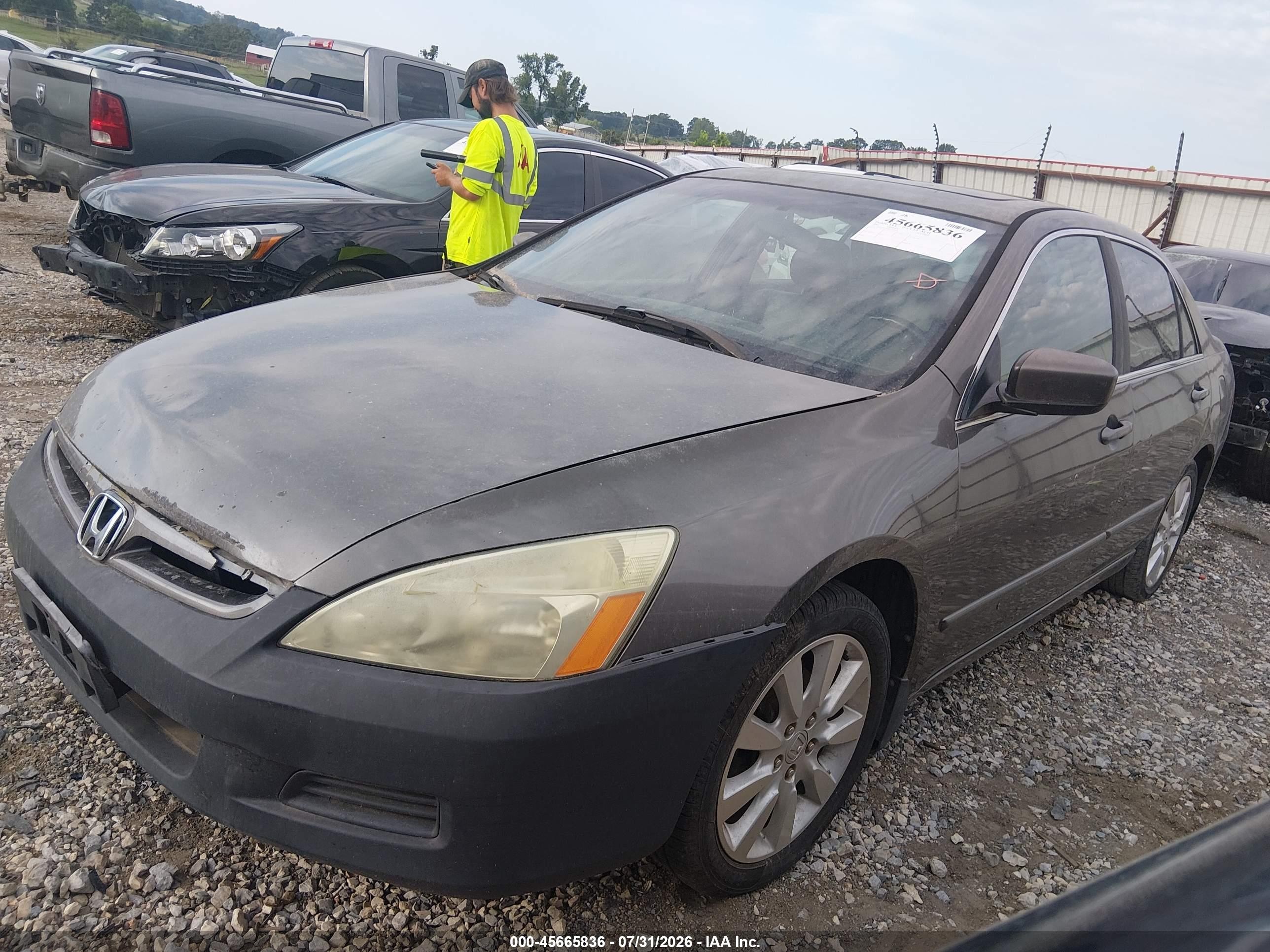 2006 Honda Accord 3.0 Ex Серый vin: 1HGCM66856A074908