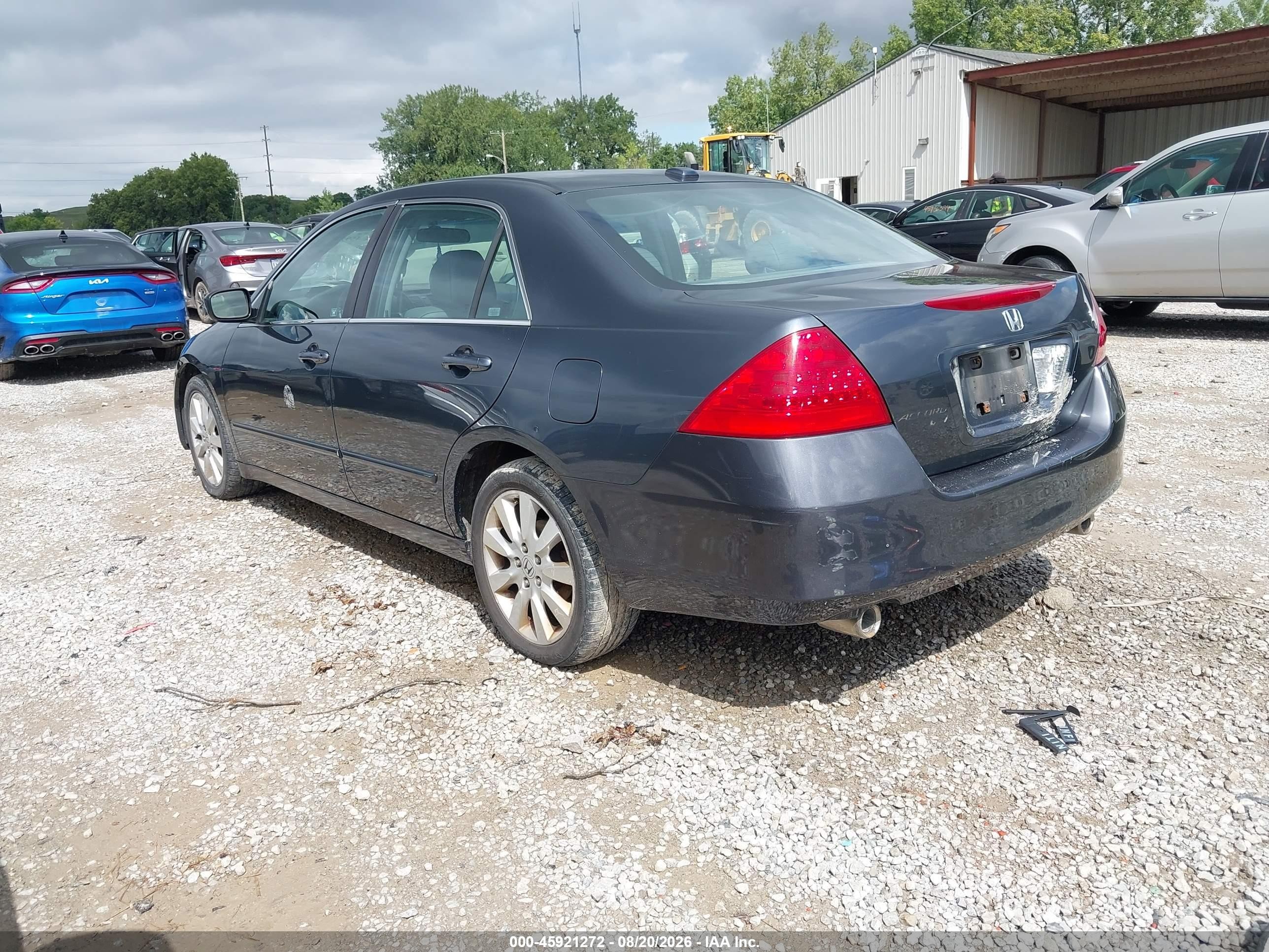 2007 Honda Accord 3.0 Ex Gray vin: 1HGCM66857A075526