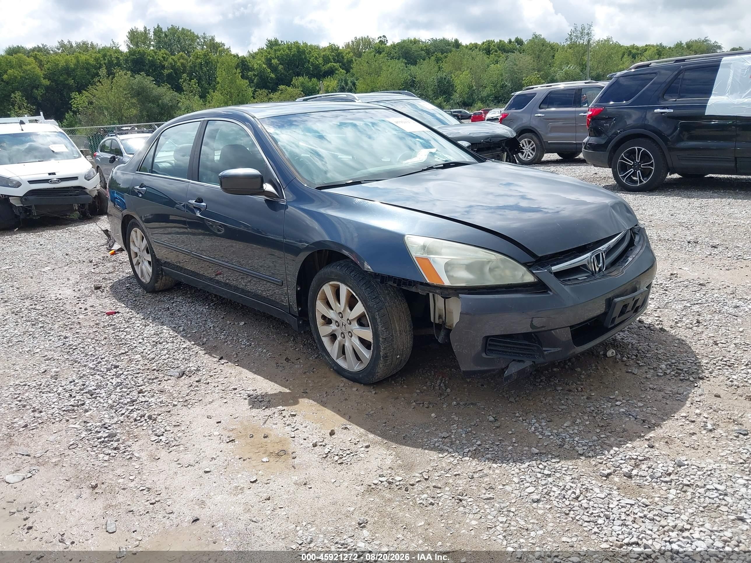 2007 Honda Accord 3.0 Ex Gray vin: 1HGCM66857A075526