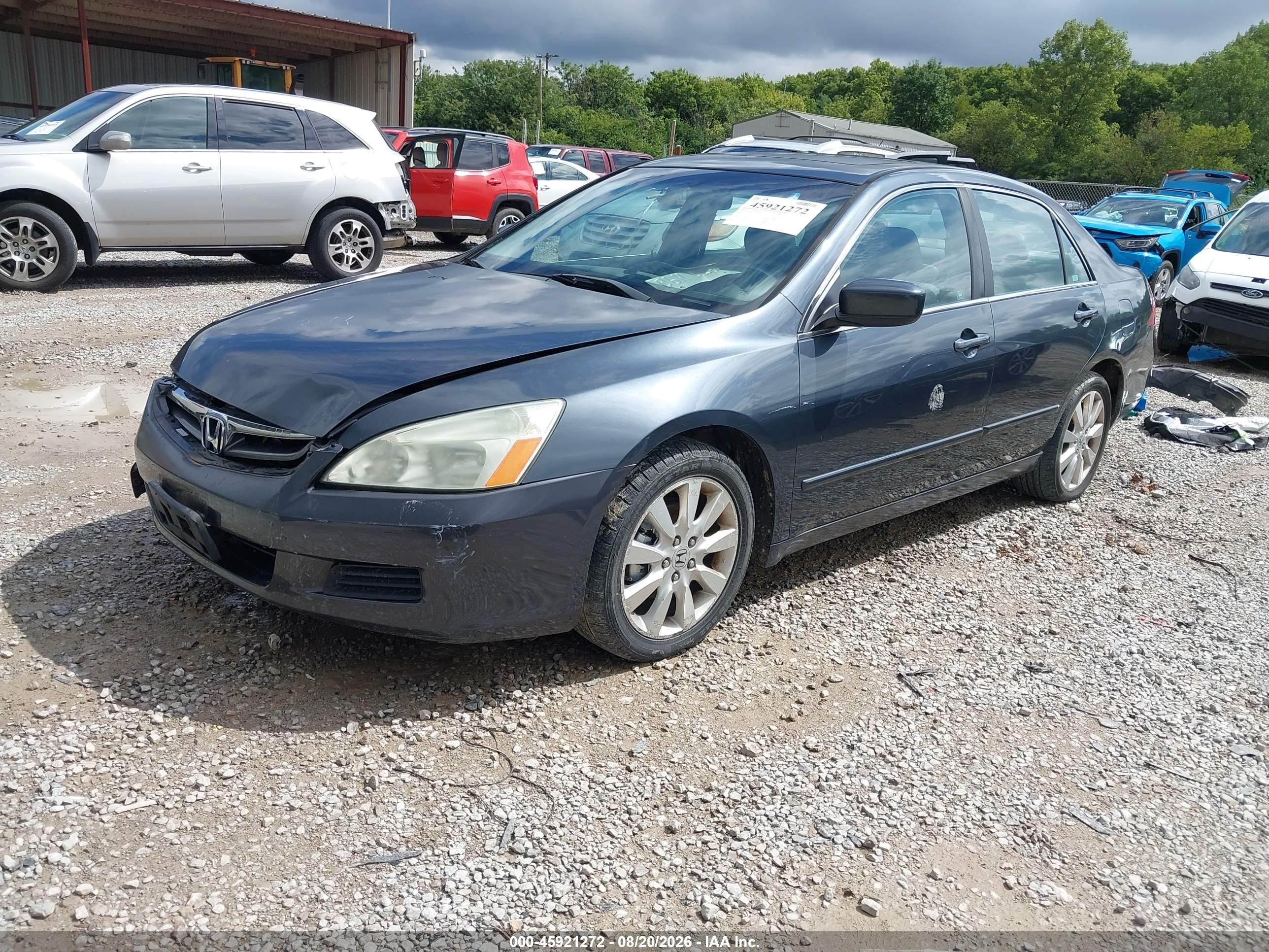 2007 Honda Accord 3.0 Ex Gray vin: 1HGCM66857A075526