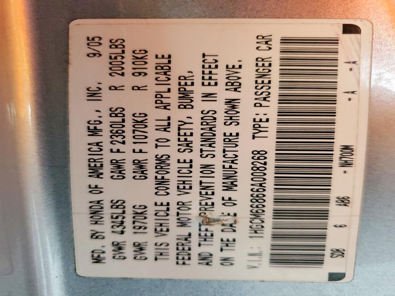 2006 Honda Accord Ex Silver vin: 1HGCM66866A008268