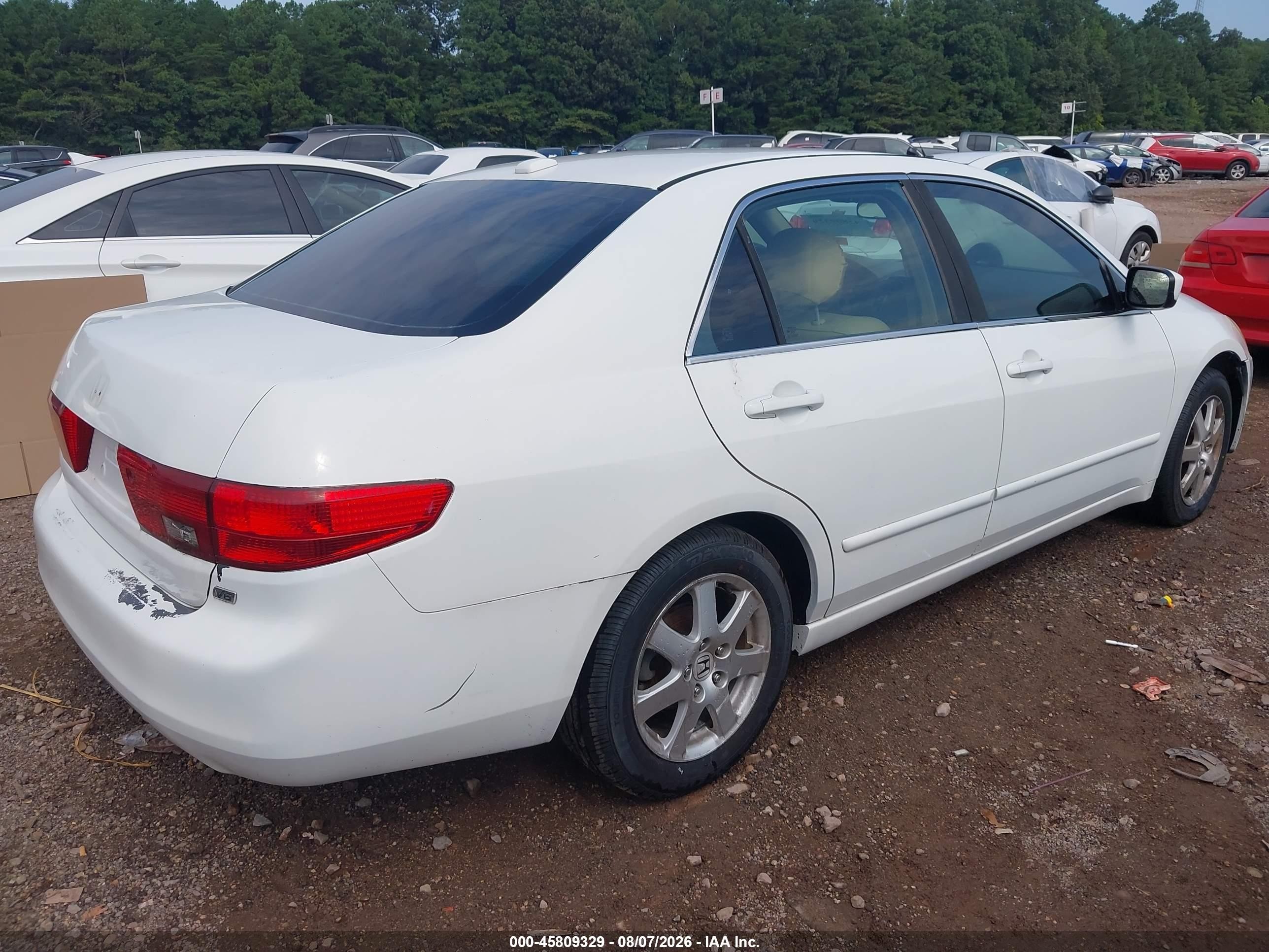 2005 Honda Accord 3.0 Ex Белый vin: 1HGCM66875A052777