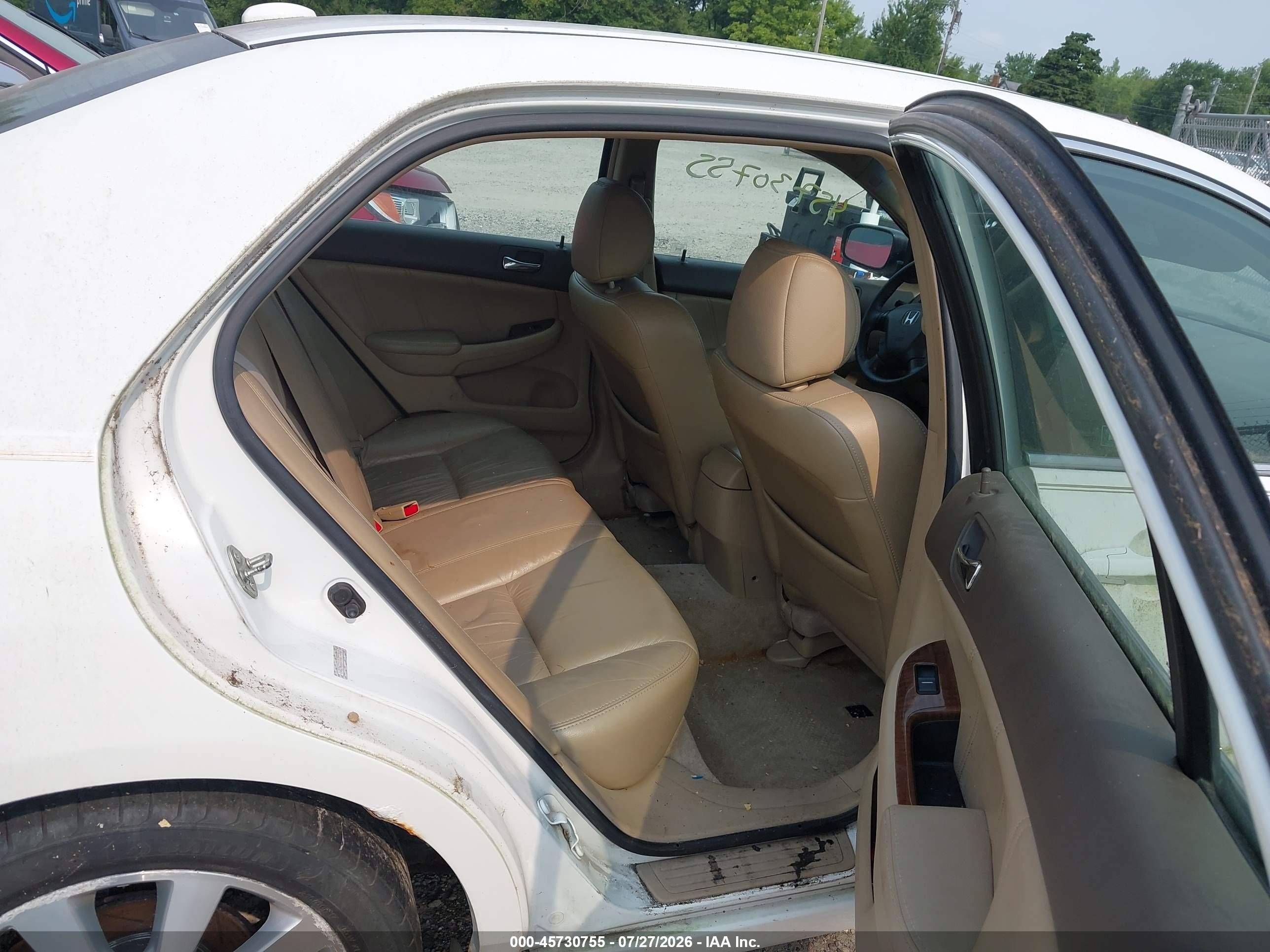 2007 Honda Accord 3.0 Ex Белый vin: 1HGCM66877A039093