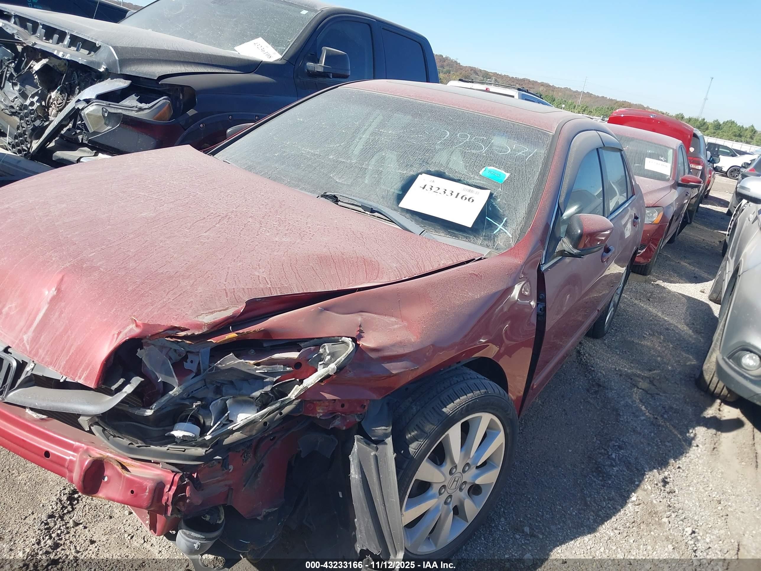 2007 Honda Accord 3.0 Ex Red vin: 1HGCM66887A088271