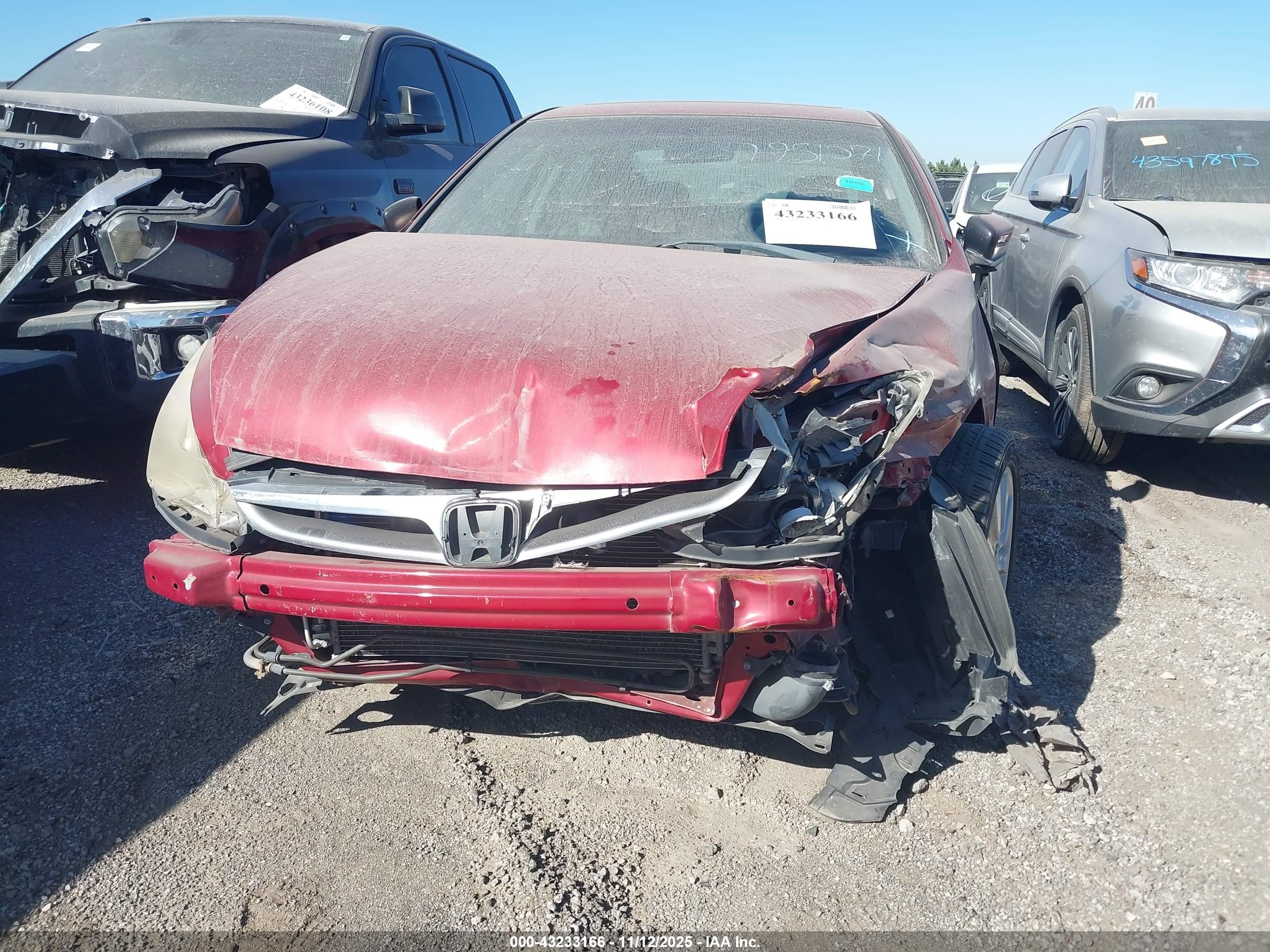 2007 Honda Accord 3.0 Ex Red vin: 1HGCM66887A088271