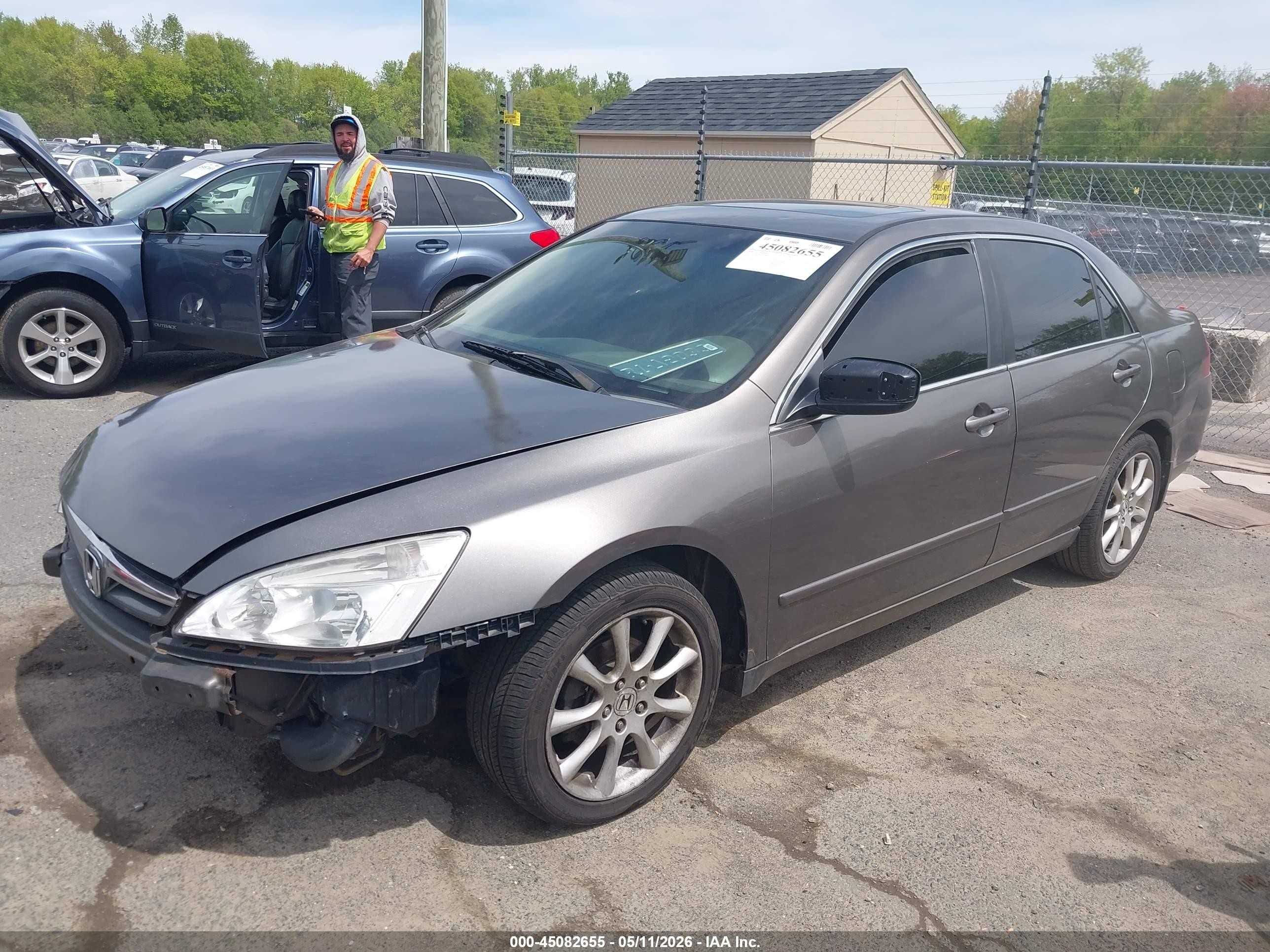 2006 Honda Accord 3.0 Ex Gray vin: 1HGCM66896A012668
