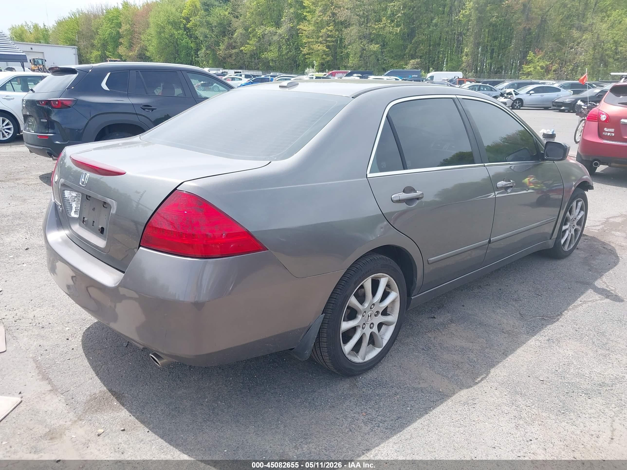 2006 Honda Accord 3.0 Ex Gray vin: 1HGCM66896A012668