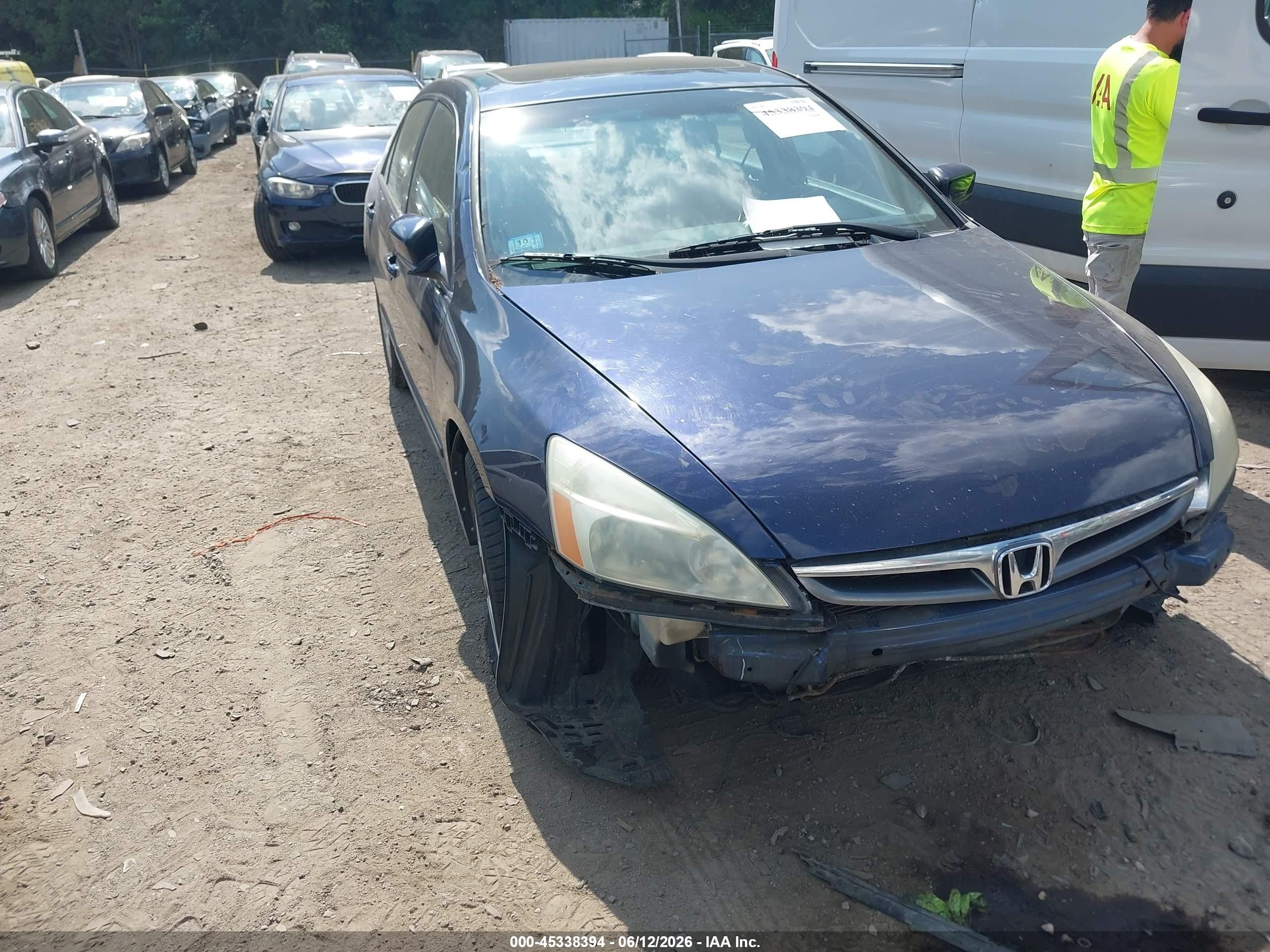2007 Honda Accord 3.0 Ex Blue vin: 1HGCM66897A047132