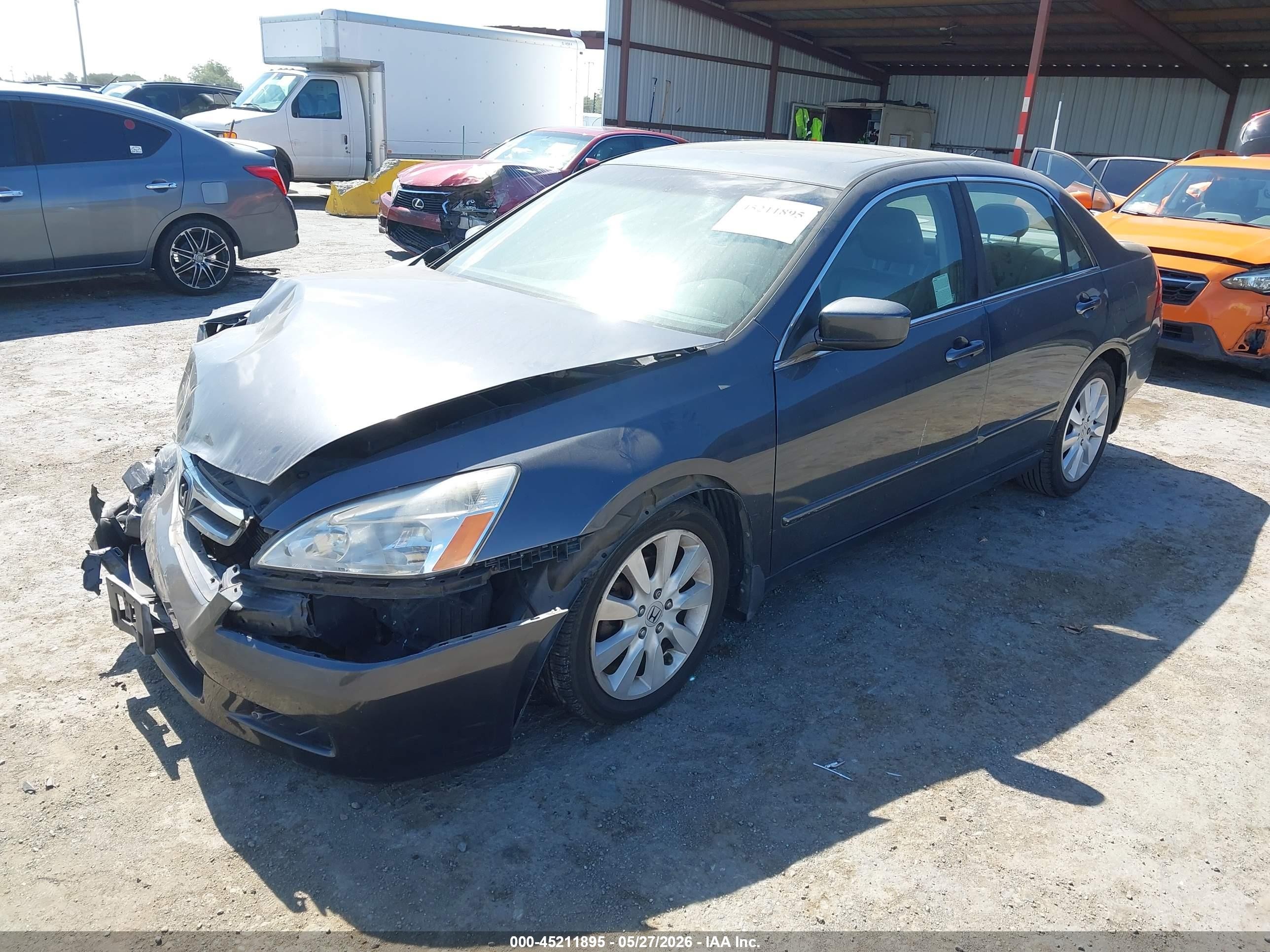 2007 Honda Accord 3.0 Ex Gray vin: 1HGCM66897A088697
