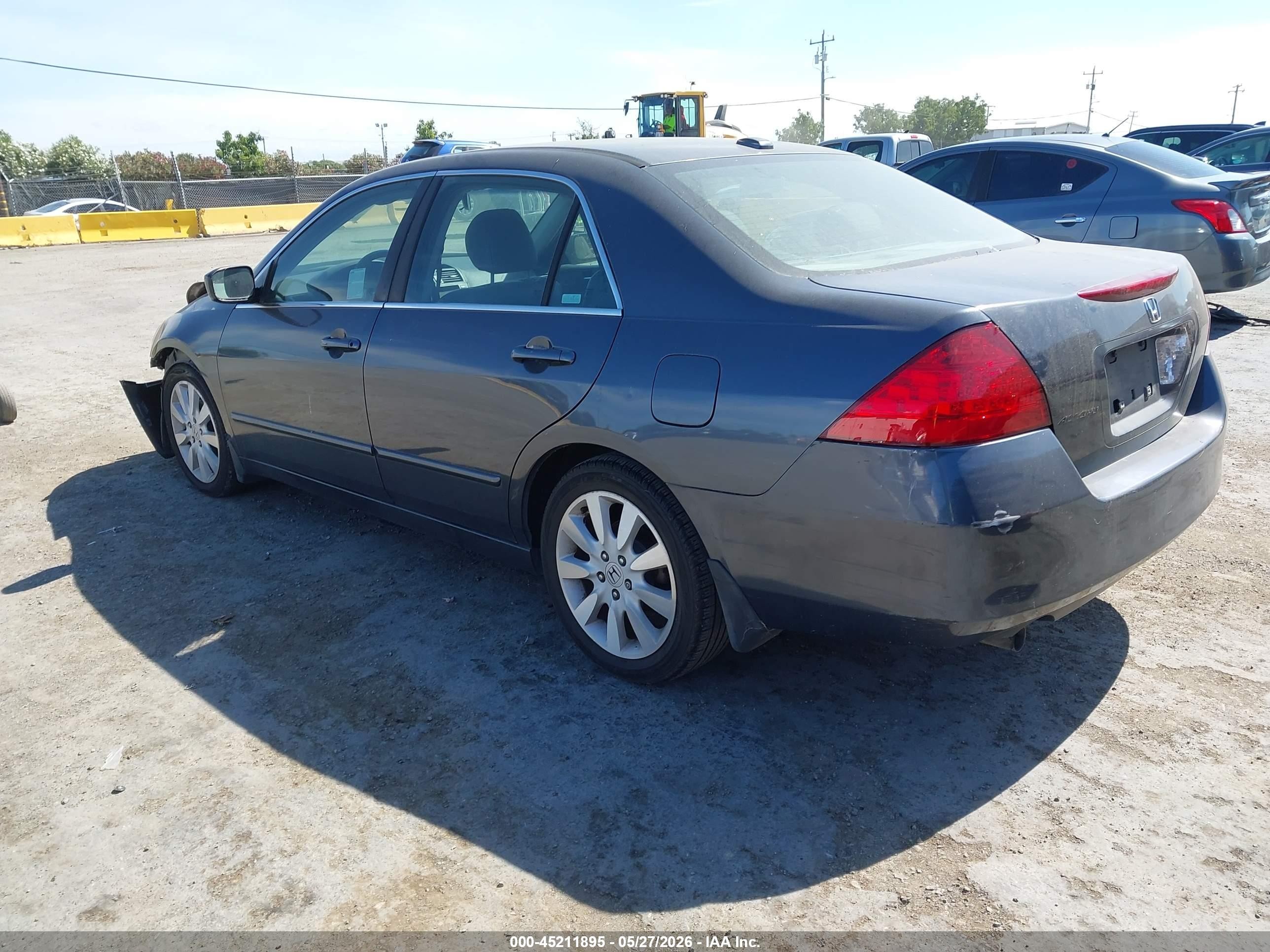 2007 Honda Accord 3.0 Ex Gray vin: 1HGCM66897A088697